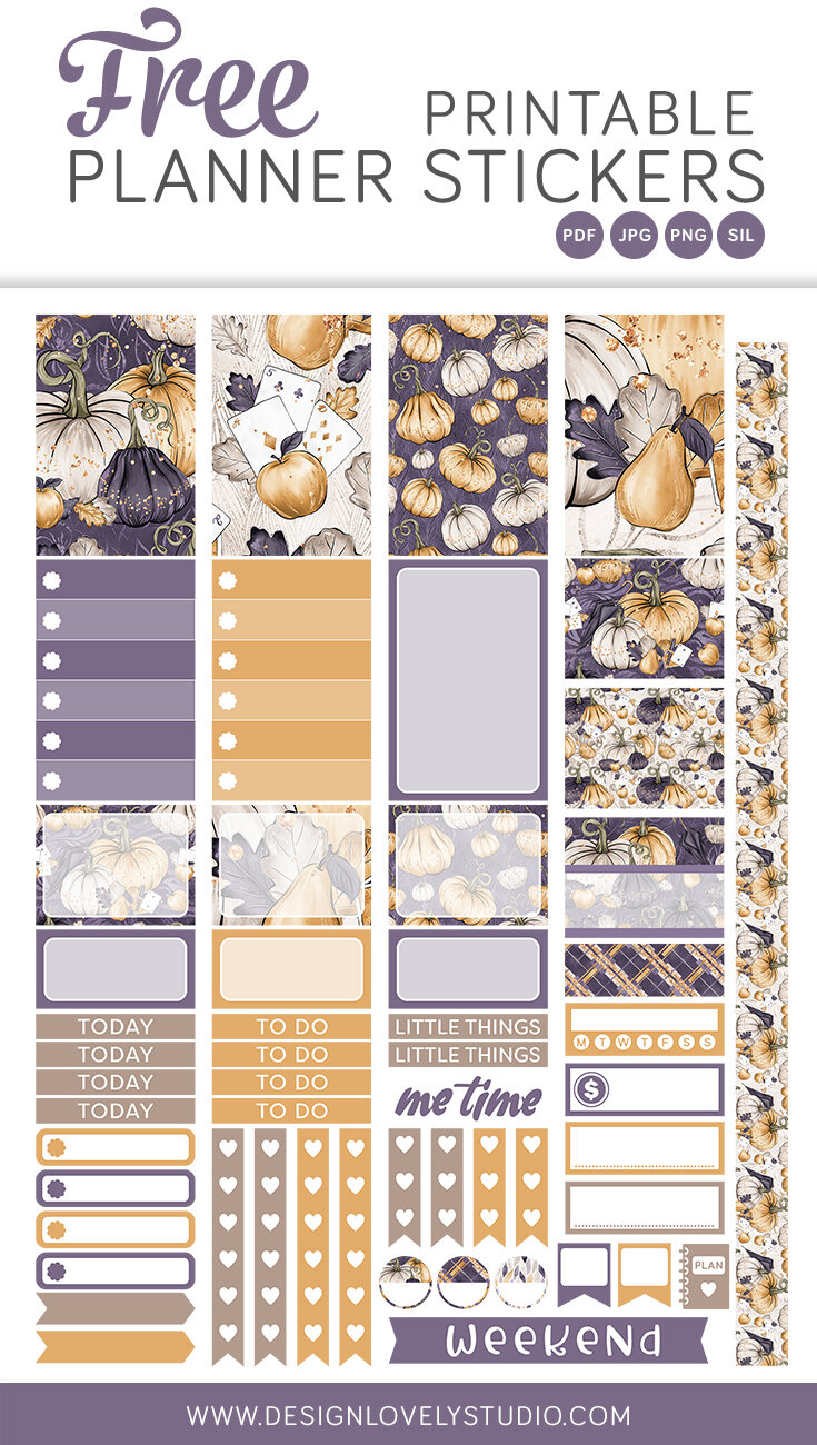 Free Printable Fall Planner Stickers — Design Lovely Studio throughout Free Printable Happy Planner Stickers