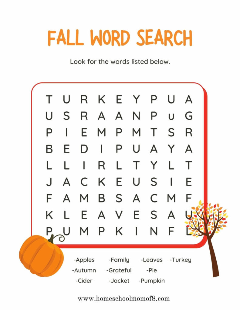 Free &amp;amp; Printable Fall Worksheets - Homeschool Mom Of 8 intended for Free Printable Autumn Worksheets