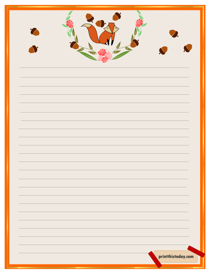 Free Printable Fall Writing Paper Stationery regarding Free Printable Stationary