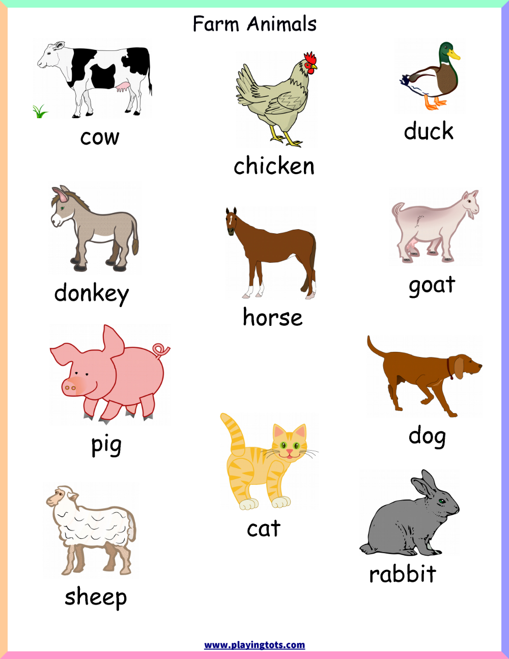 Free Printable Farm Animals for Free Printable Farm Animal Pictures