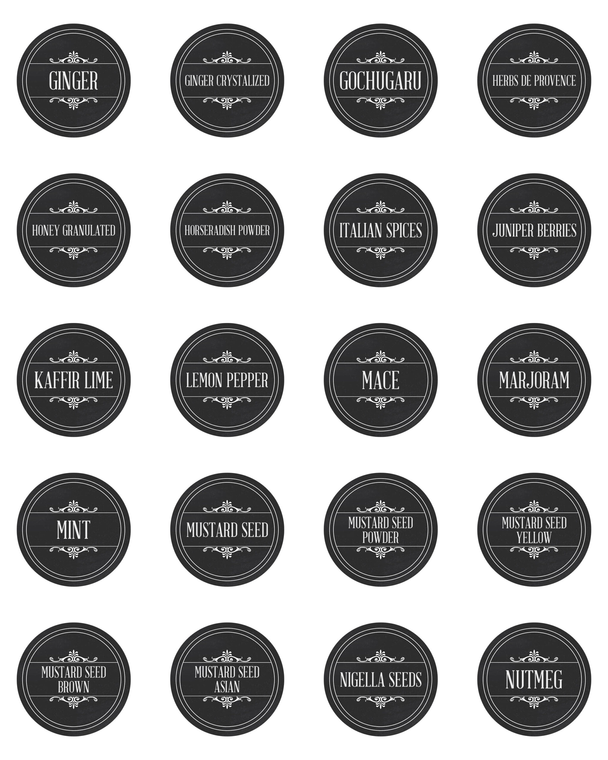 Free Printable Farmhouse Herb And Spice Labels - The Cottage Market with regard to Free Printable Spice Labels