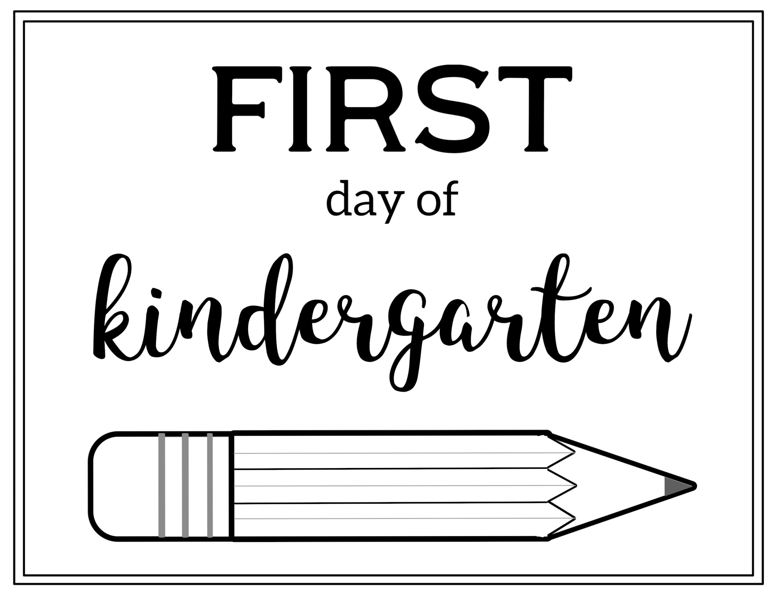Free Printable First Day Of School Sign {Pencil} - Paper Trail Design inside First Day Of Kindergarten Sign Free Printable