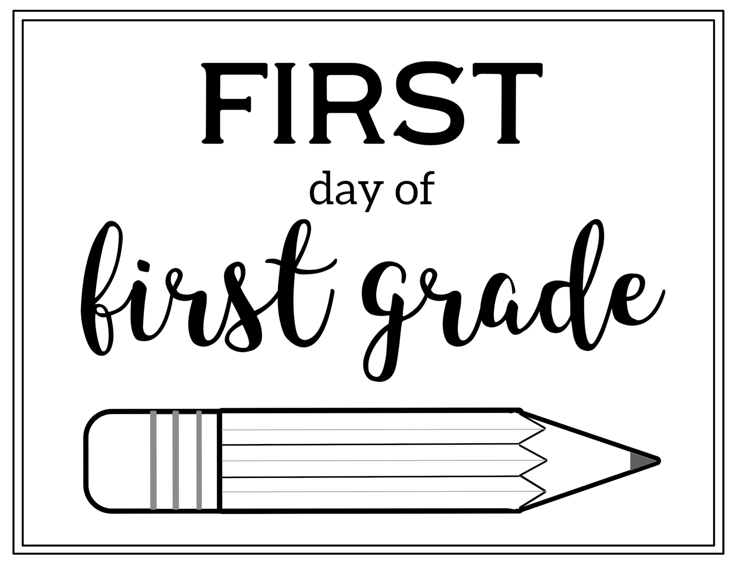 Free Printable First Day Of School Sign {Pencil} - Paper Trail Design pertaining to First Day Of Second Grade Free Printable Sign