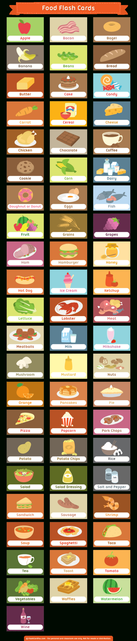 Free Printable Food Flash Cards. Download Them In Pdf Format At throughout Free Printable Food Cards