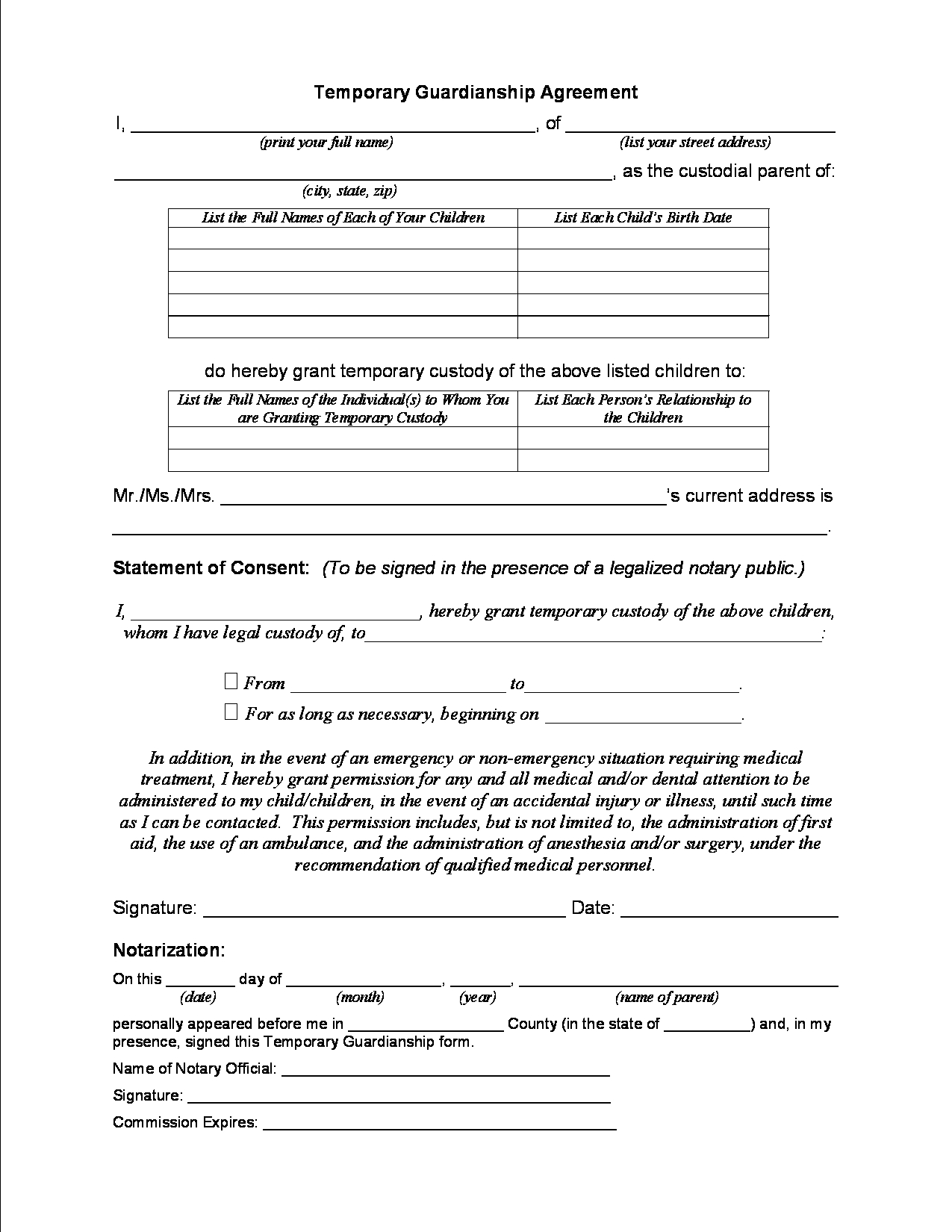 Free Printable Forms For Single Parents regarding Free Printable Child Custody Papers