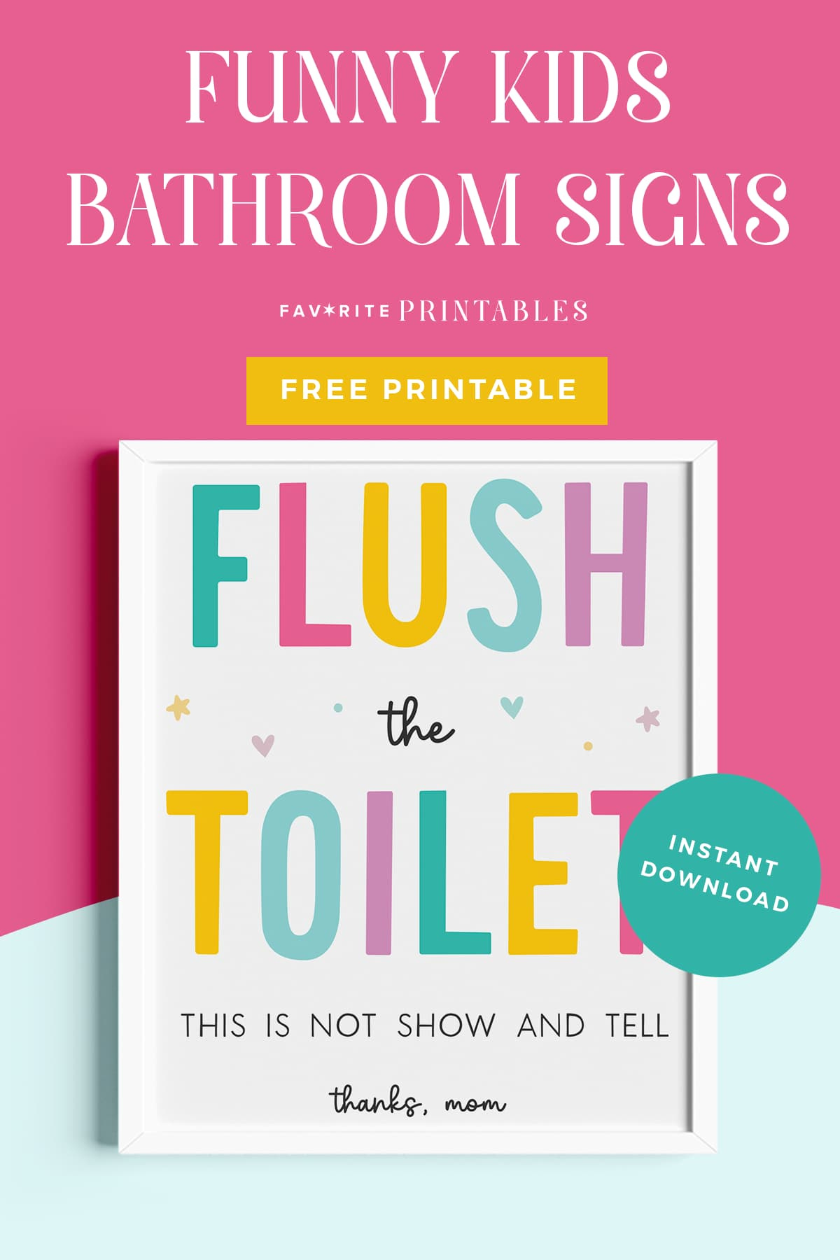 Free Printable Funny Kids Bathroom Signs - Favorite Printables for Free Printable Flush The Toilet Signs