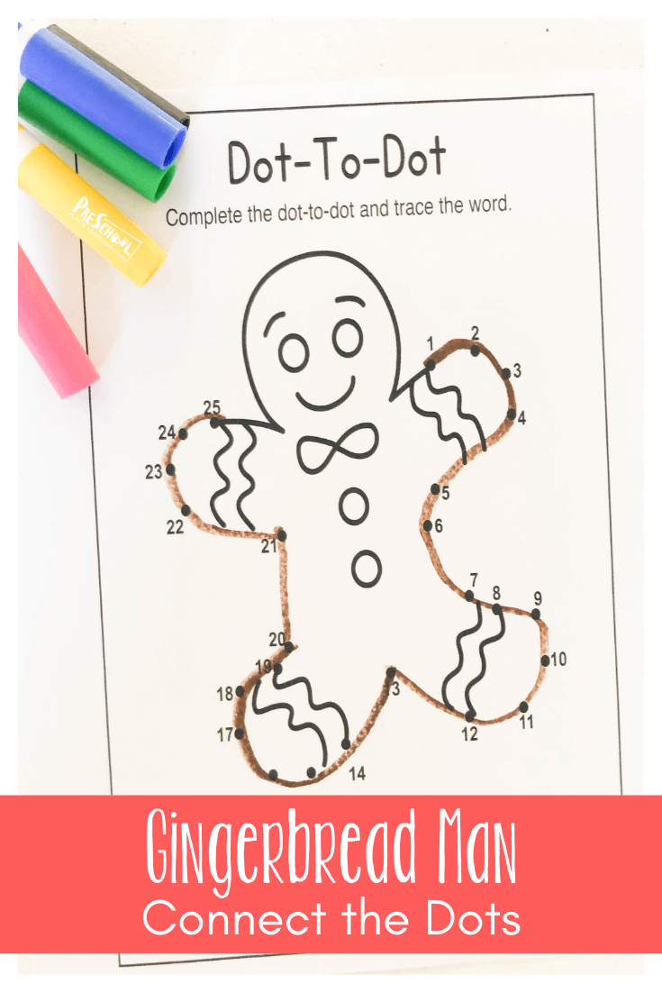 Free Printable Gingerbread Man Connect The Dots Activity regarding Free Printable Gingerbread Man Activities