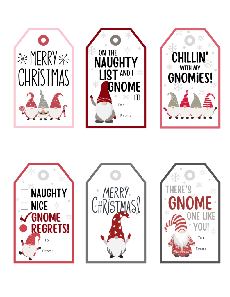 Free Printable Gnome Christmas Gift Tags | Baking You Happier regarding Christmas Name Tags Free Printable