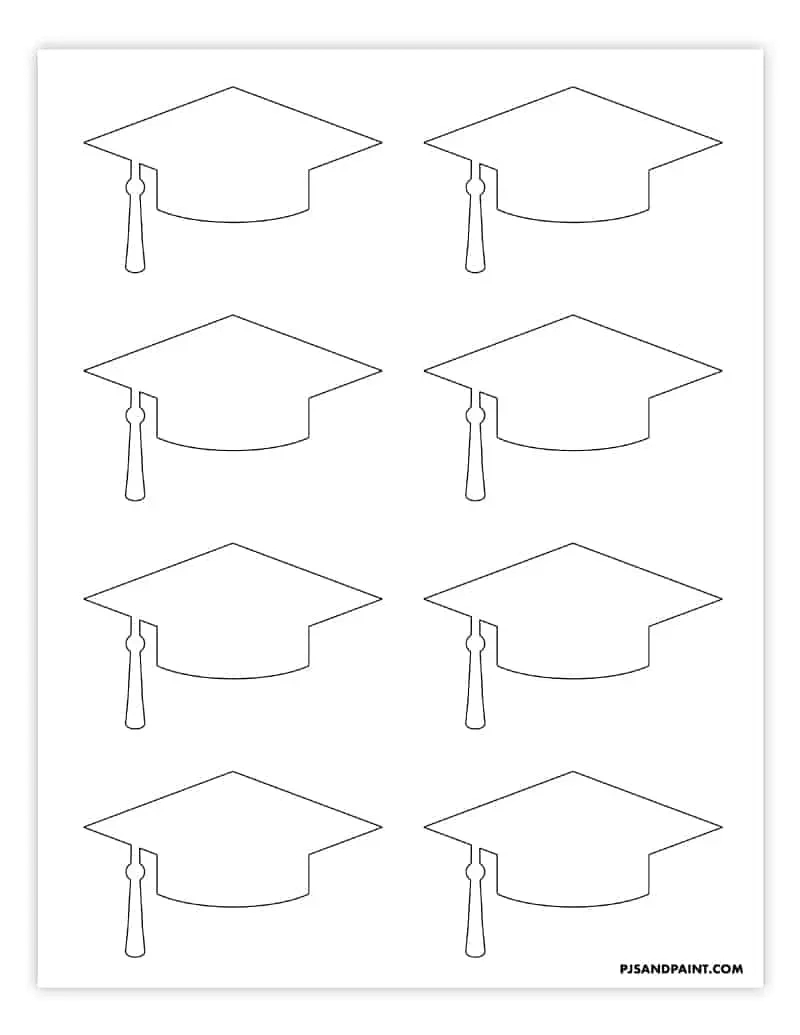 Free Printable Graduation Cap Template - 2 Sizes - Pjs And Paint inside Graduation Cap Template Free Printable