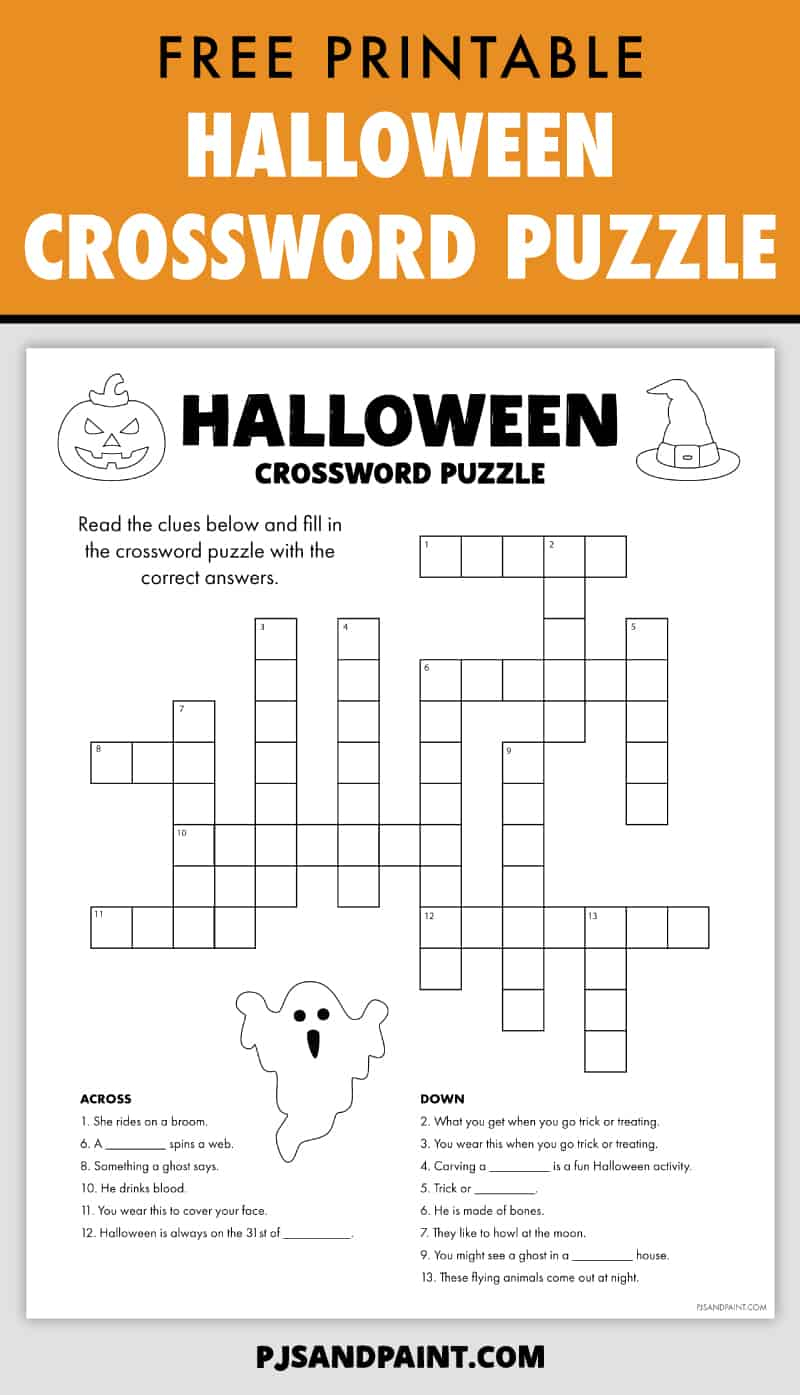 Free Printable Halloween Crossword Puzzle Pinterest | Halloween within Halloween Crossword Printable Free