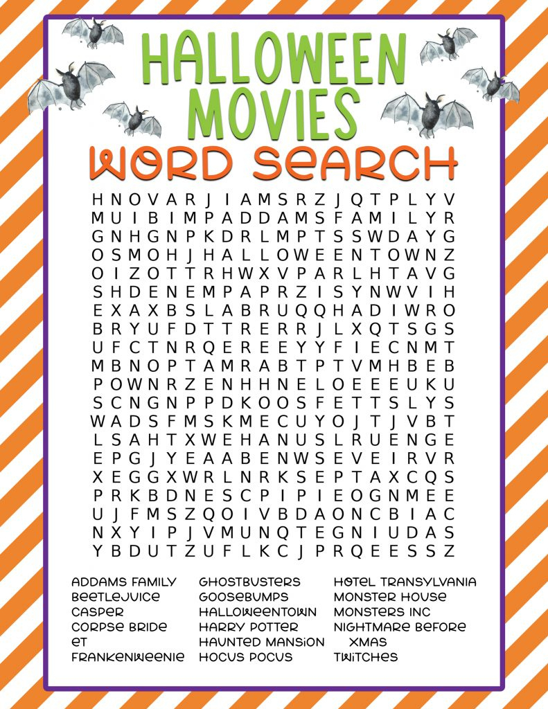 Free Printable Halloween Word Search - Pineapple Paper Co. regarding Free Printable Halloween Puzzles