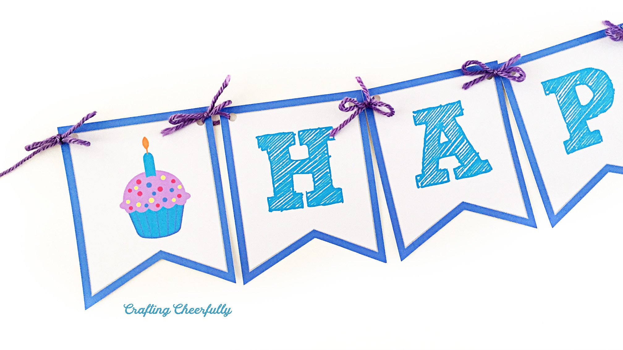 Free Printable Happy Birthday Banner! - Crafting Cheerfully for Birthday Banner Templates Free Printable