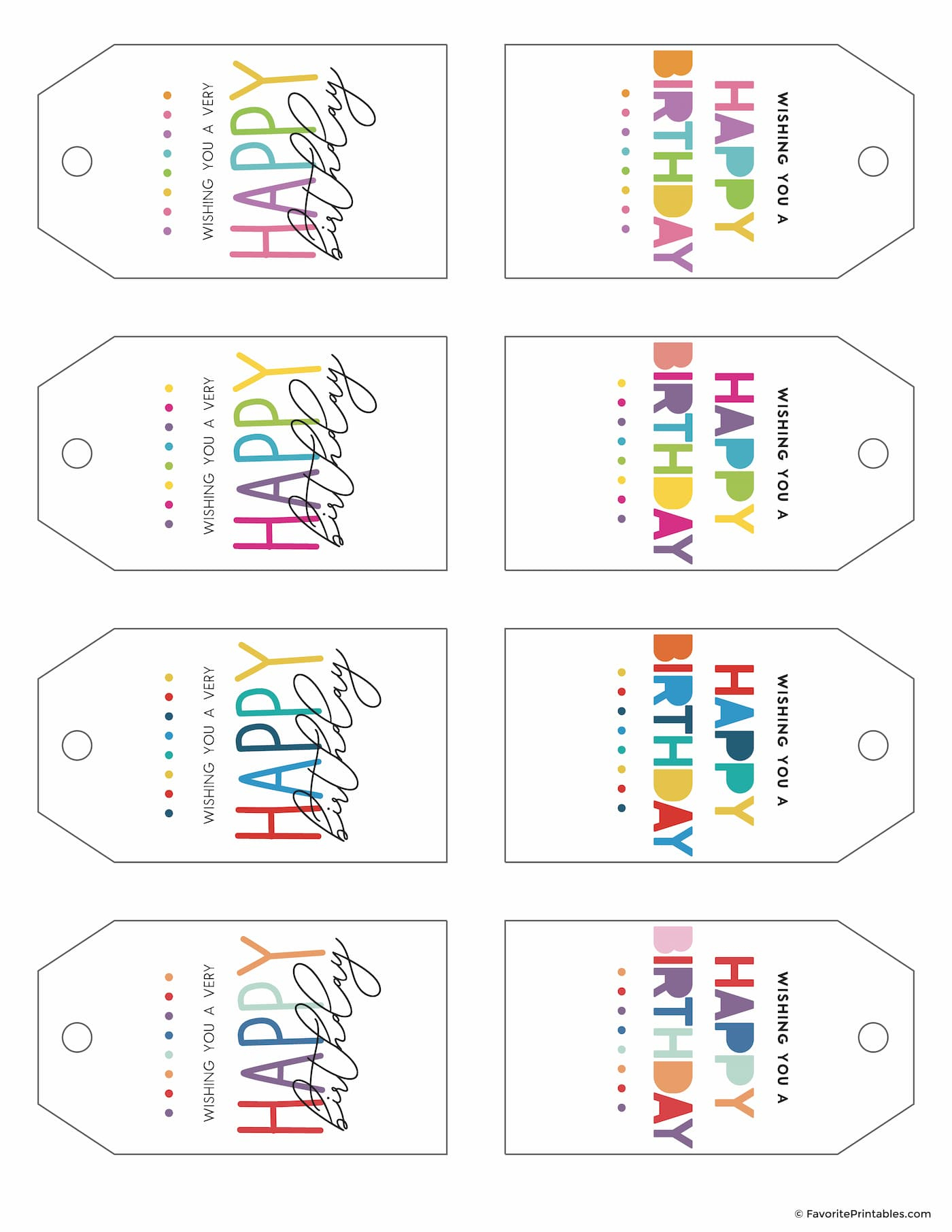 Free Printable Happy Birthday Gift Tags - Favorite Printables inside Free Printable Birthday Tags