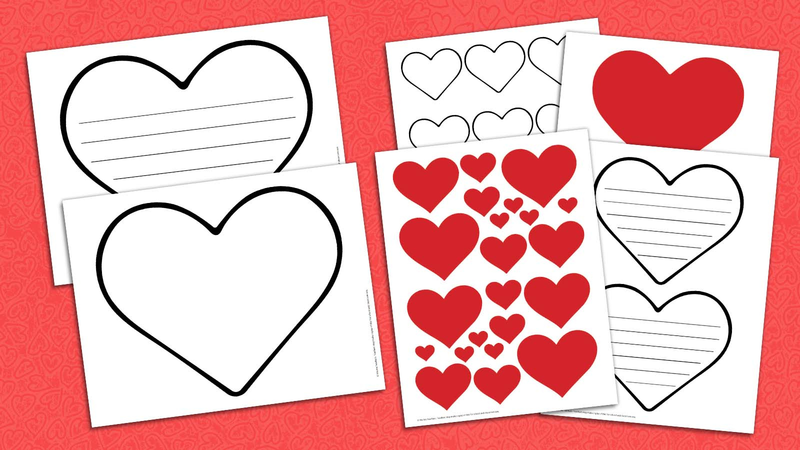 Free Printable Heart Bundle inside Free Printable Valentine Heart Patterns