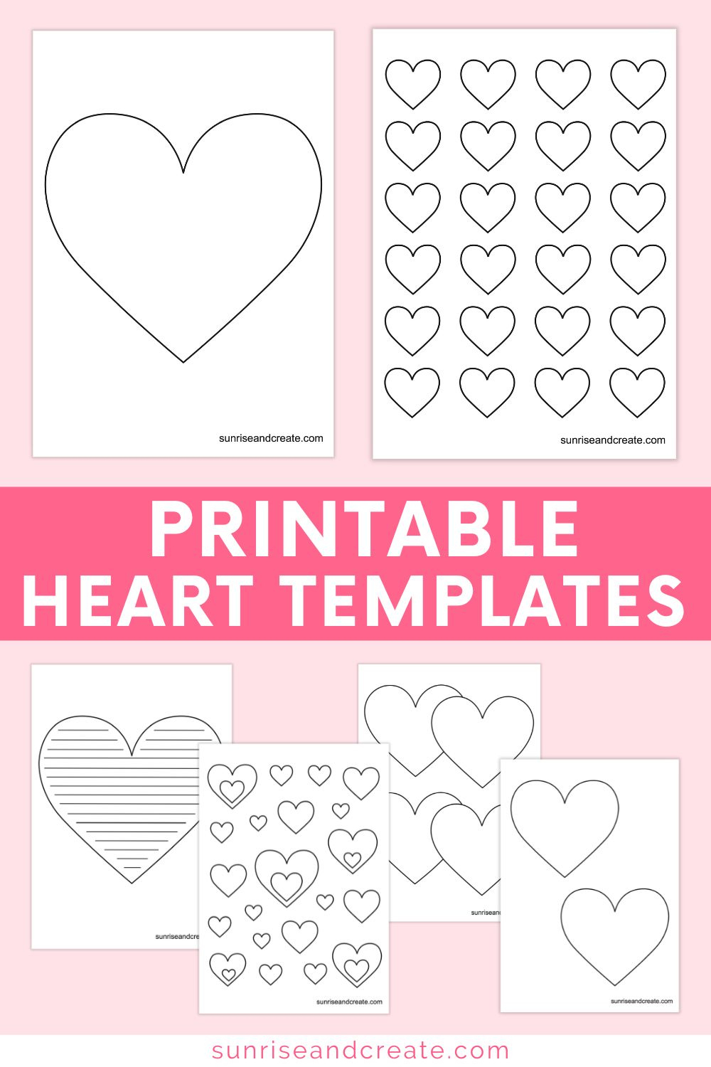 Free Printable Heart Templates (Different Sizes &amp;amp; Colored Hearts) for Free Printables Of Hearts