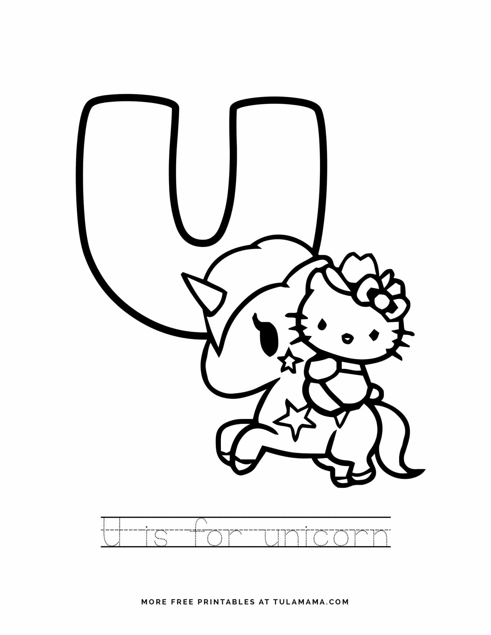 Free Printable Hello Kitty Tracing Letters Worksheets - Tulamama regarding Free Printable Hello Kitty Alphabet Letters