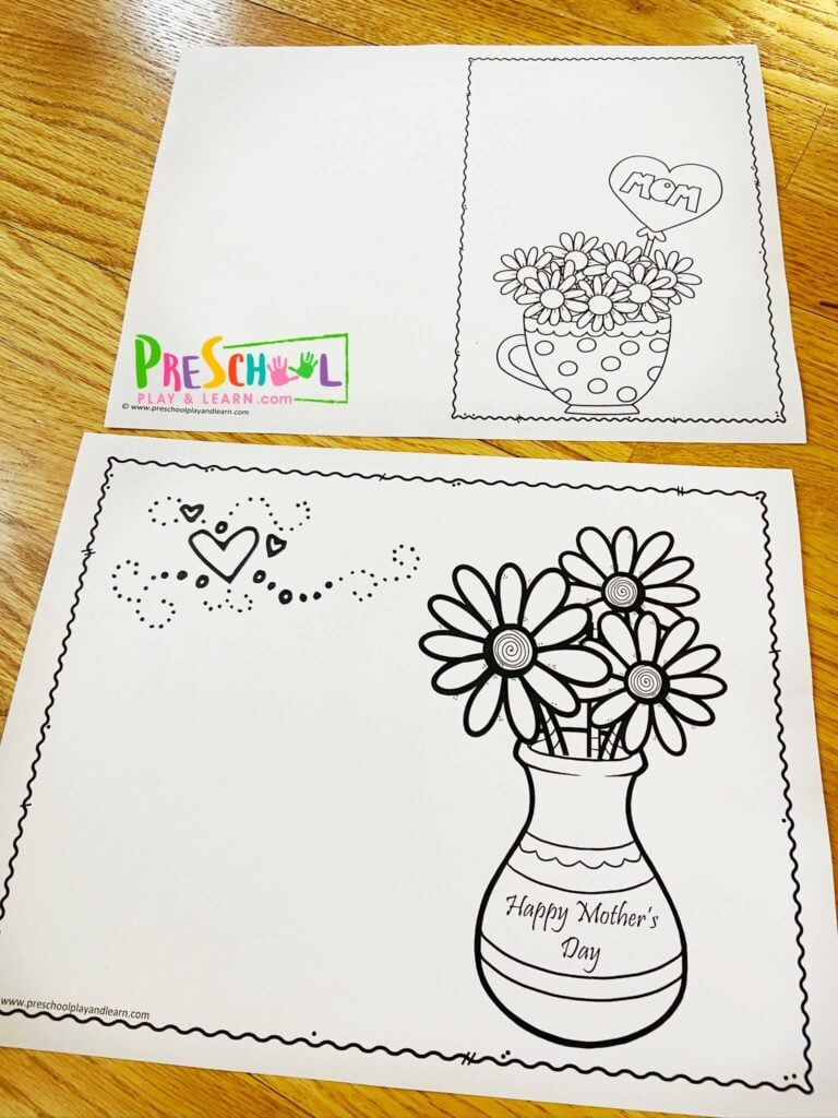 Free Printable Homemade Mothers Day Cards To Color Pdf with Free Printable Mothers Day Crafts