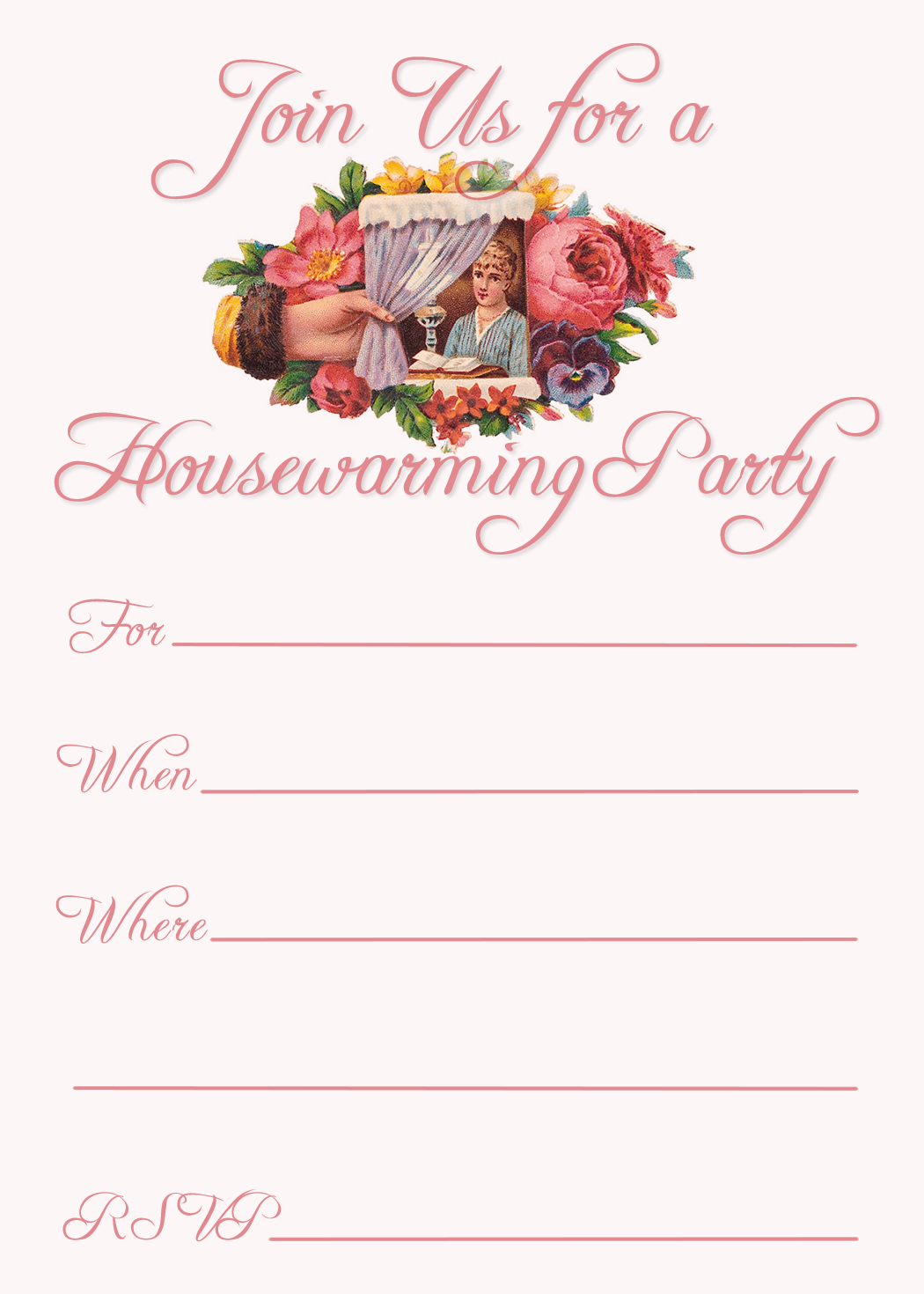 Free Printable Housewarming Party Invitations | Vintage Fruit with regard to Free Printable Housewarming Invitations Cards