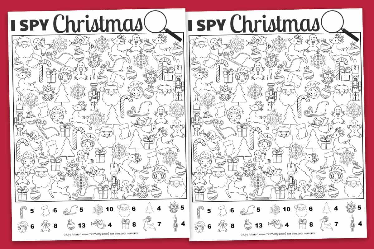 Free Printable I Spy Christmas Activity | Mrs. Merry within Free Christmas Printables For Kids