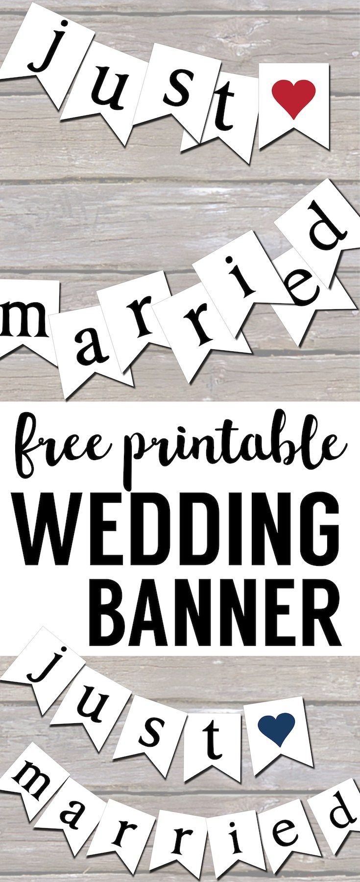 Free Printable Just Married Banner - Paper Trail Design | Just for Just Married Free Printable