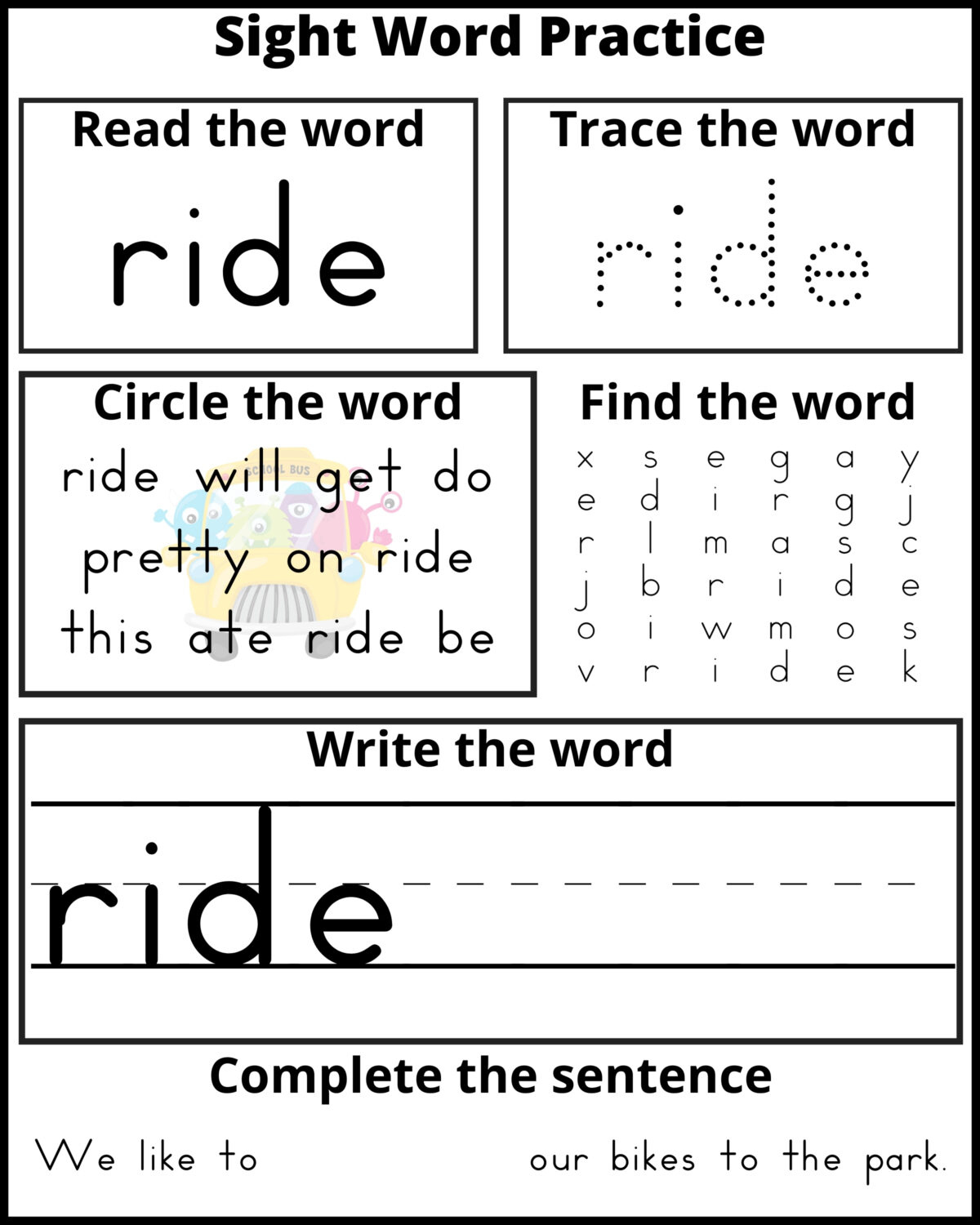 Free Printable Kindergarten Sight Word Practice Sheets - Frugal throughout Free Printable Kindergarten Sight Words