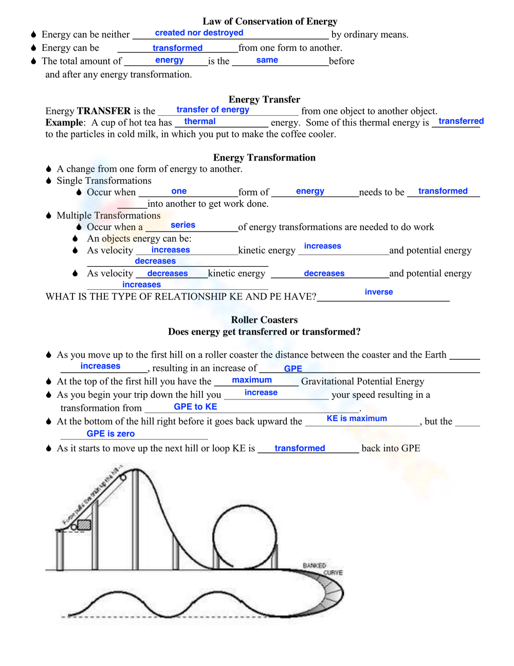 Free Printable Kinetic &amp; Potential Energy Worksheets pertaining to Free Printable Worksheets On Potential And Kinetic Energy