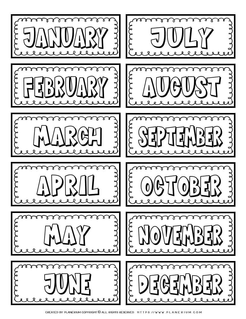 Free Printable Labels Template With Months Of The Year For in Free Printable Months of the Year Labels