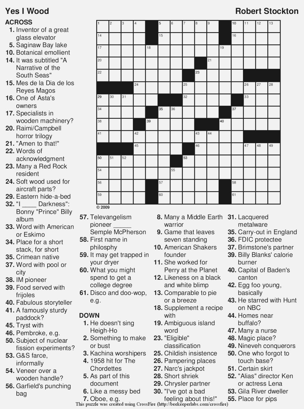 Free Printable Large Print Crossword Puzzles | Printable Crossword for Free Printable Large Print Crossword Puzzles