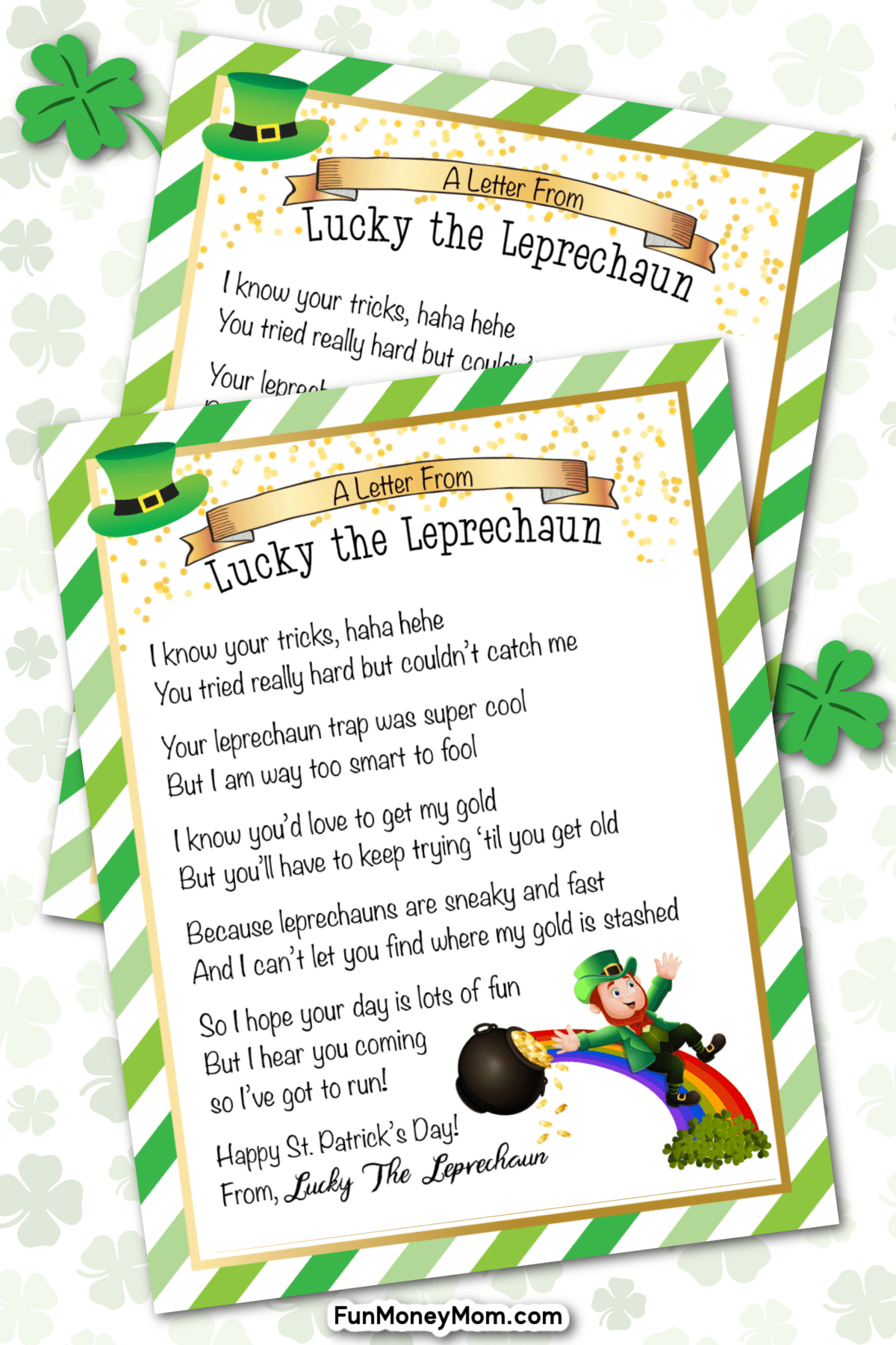 Free Printable Leprechaun Letter - Fun Money Mom regarding Free Printable Leprechaun Notes