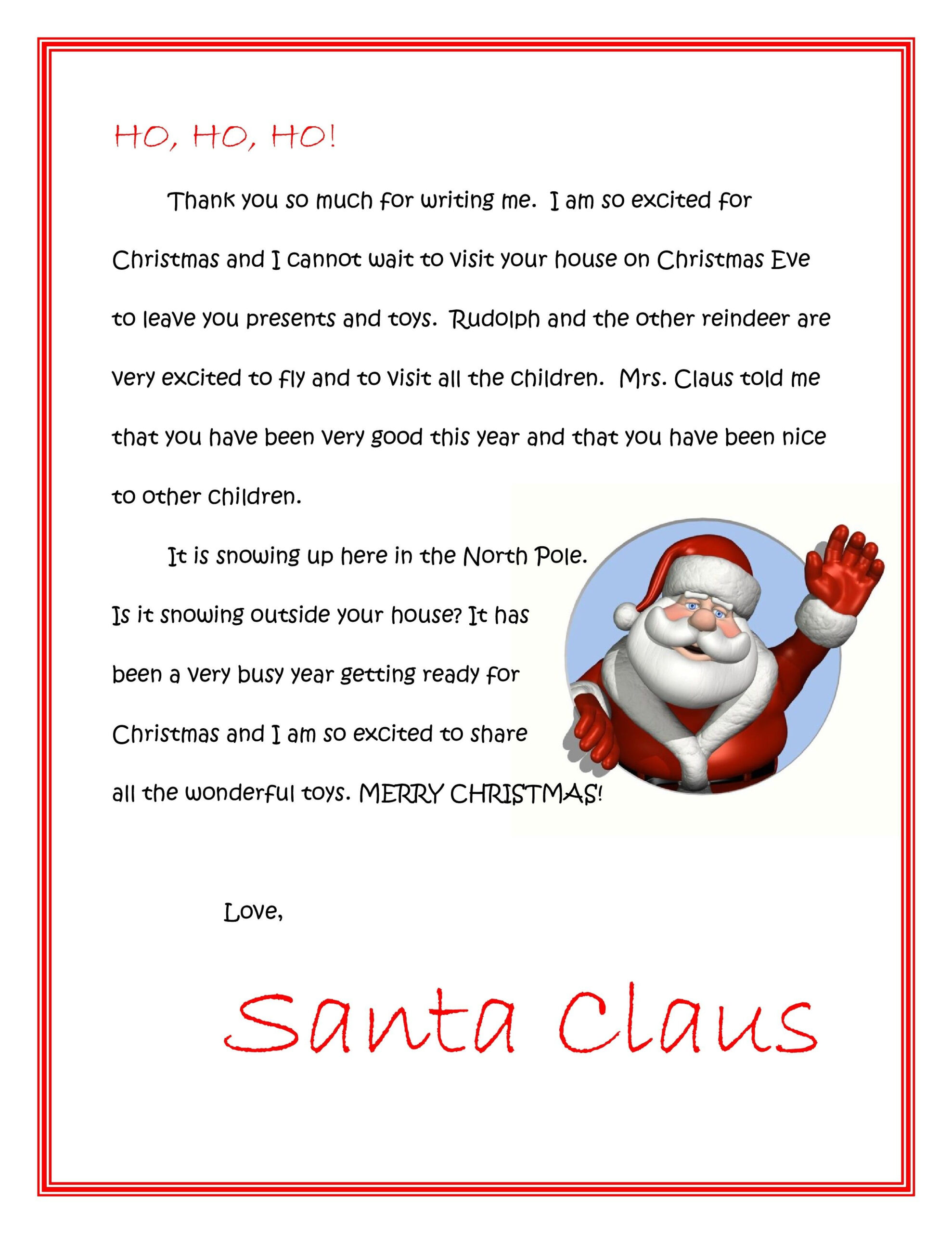 Free Printable Letter From Santa | Cartas De Navidad, Feliz with regard to Free Printable Christmas Morning Letters From Santa