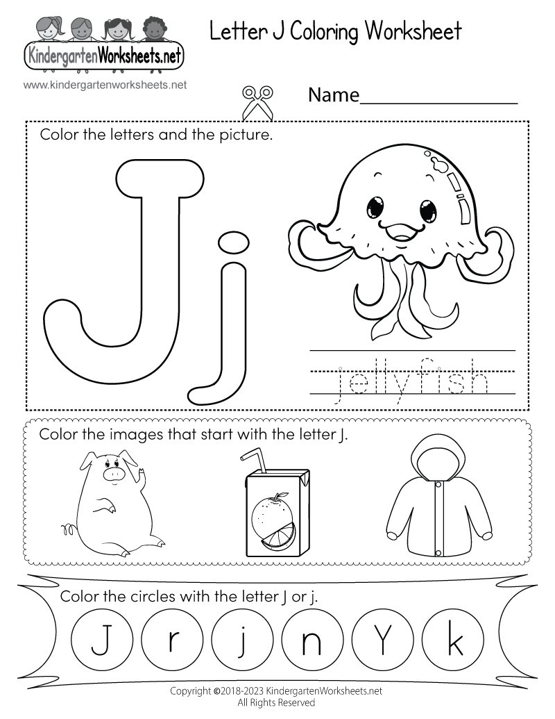 Free Printable Letter J Coloring Worksheet within Free Printable Letter J