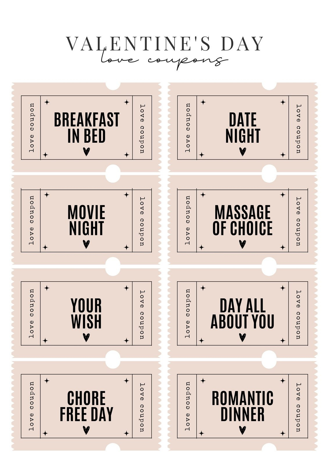 Free Printable Love Coupon Templates | Canva throughout Free Printable Date Night Coupon