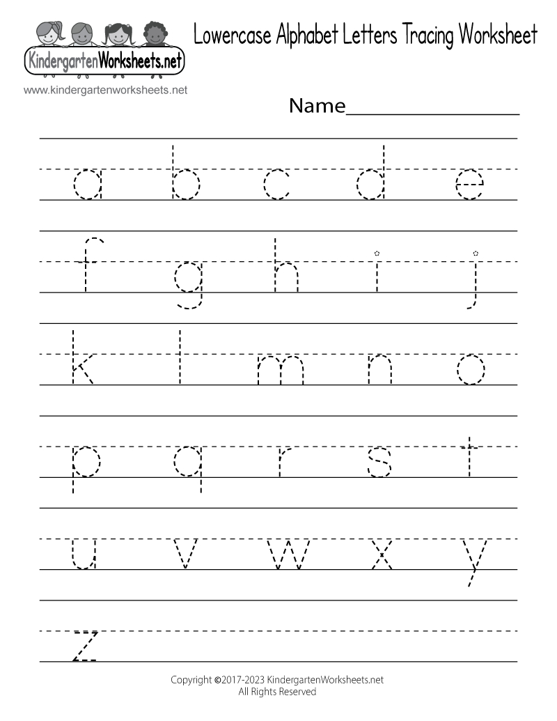 Free Printable Lowercase Alphabet Letters Tracing Worksheet intended for Free Printable Alphabet Tracing Worksheets