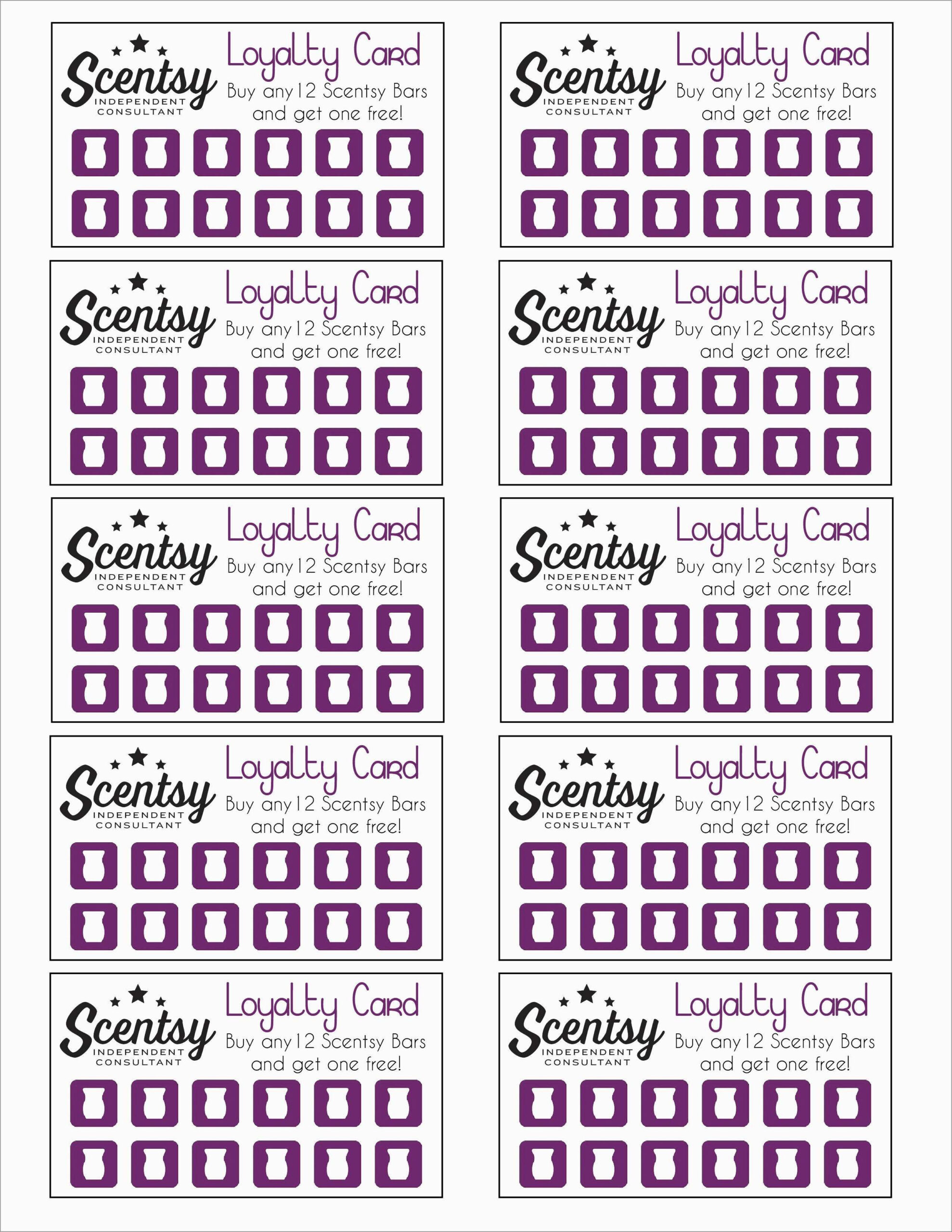 Free Printable Loyalty Card Template Fabulous Scentsy Loyalty Card in Free Printable Loyalty Card Template