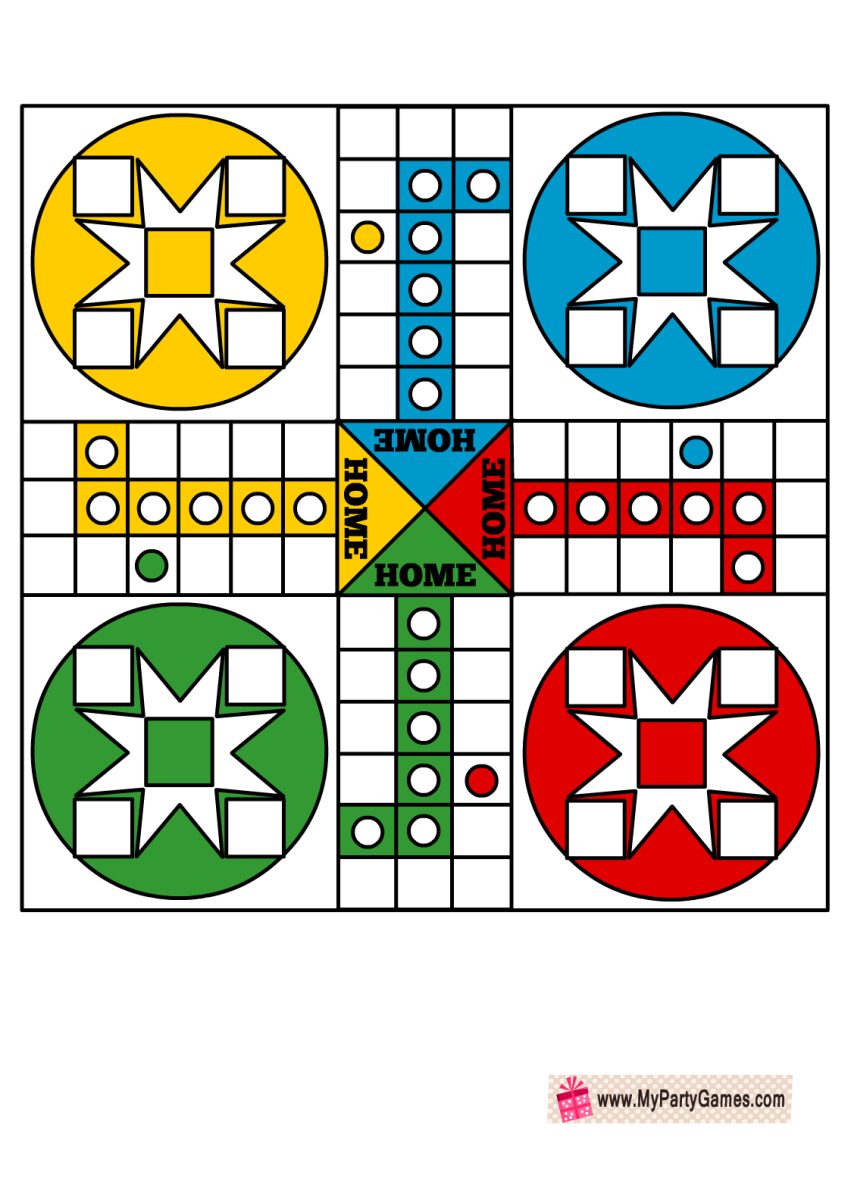 Free Printable Ludo Board Game With Dice And Tokens | Printable within Free Printable Ludo Board