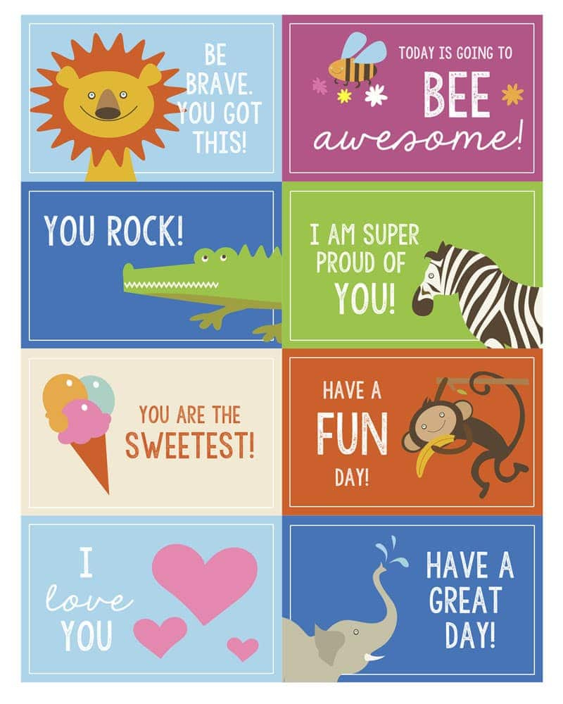 Free Printable Lunch Box Notes + Jokes | Lil' Luna throughout Free Printable Lunchbox Notes