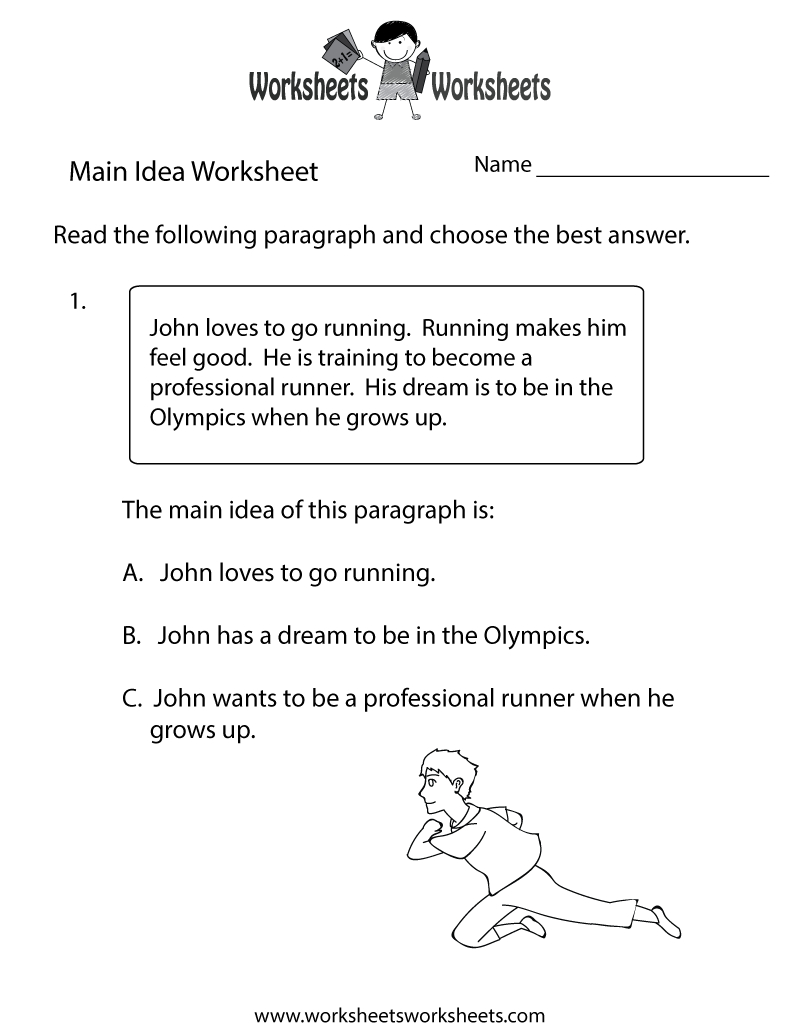 Free Printable Main Idea Practice Worksheet pertaining to Free Printable Main Idea Worksheets