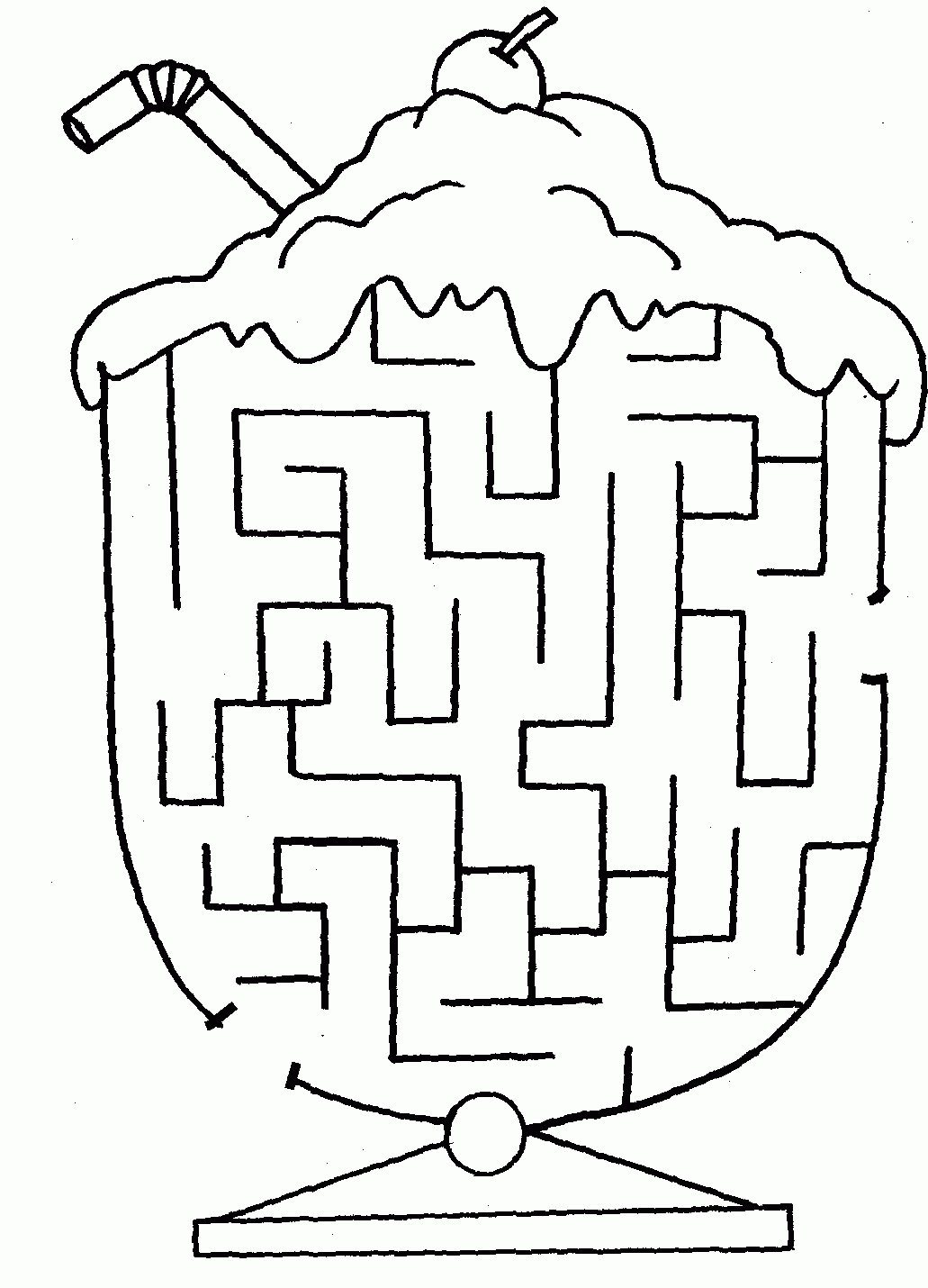 Free Printable Mazes | Ice Cream Coloring Pages, Mazes For Kids with Free Printable Mazes for Kids