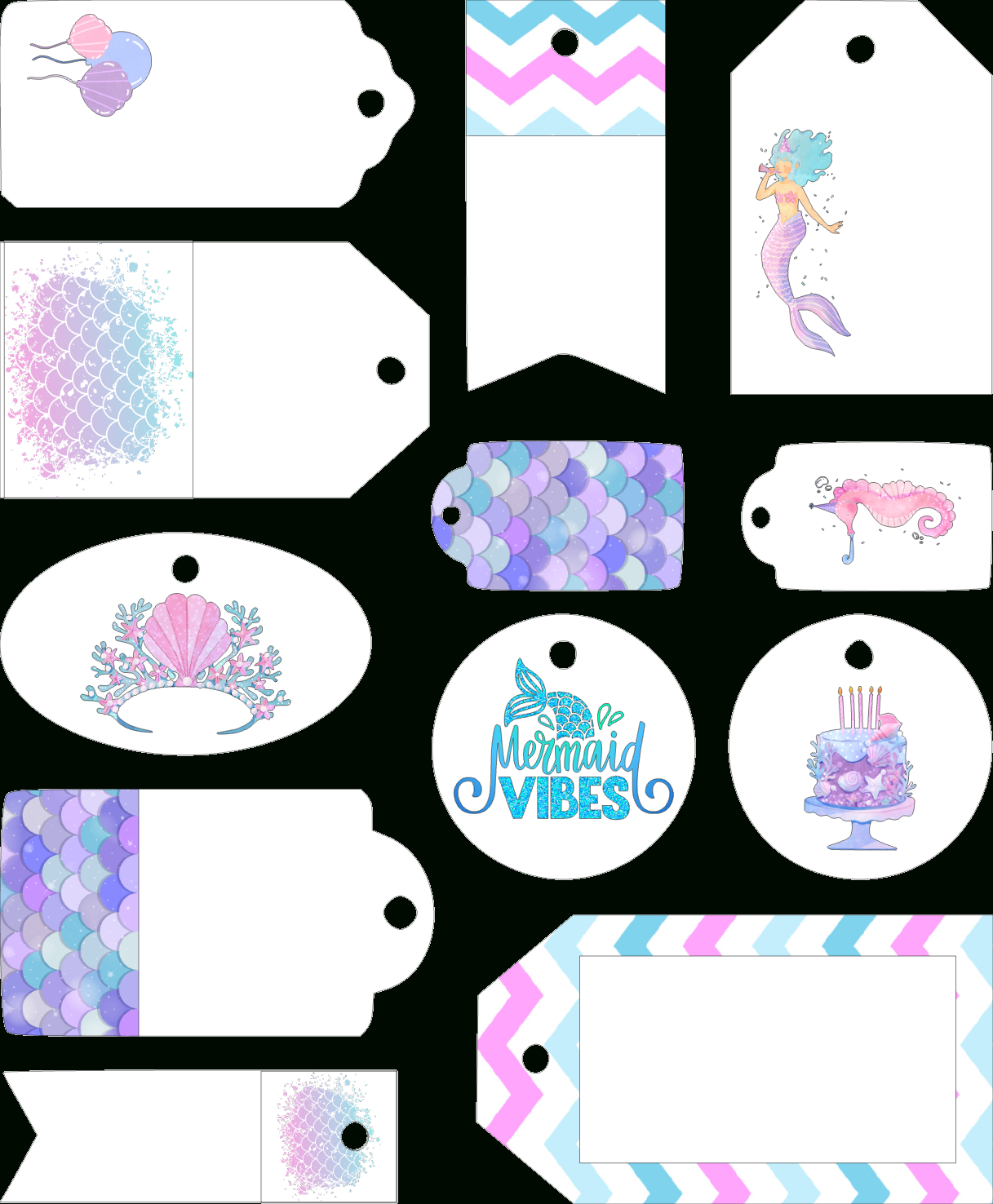 Free Printable Mermaid Gift Tags For Birthday Parties - Easy Arts with regard to Free Printable Mermaid Tags