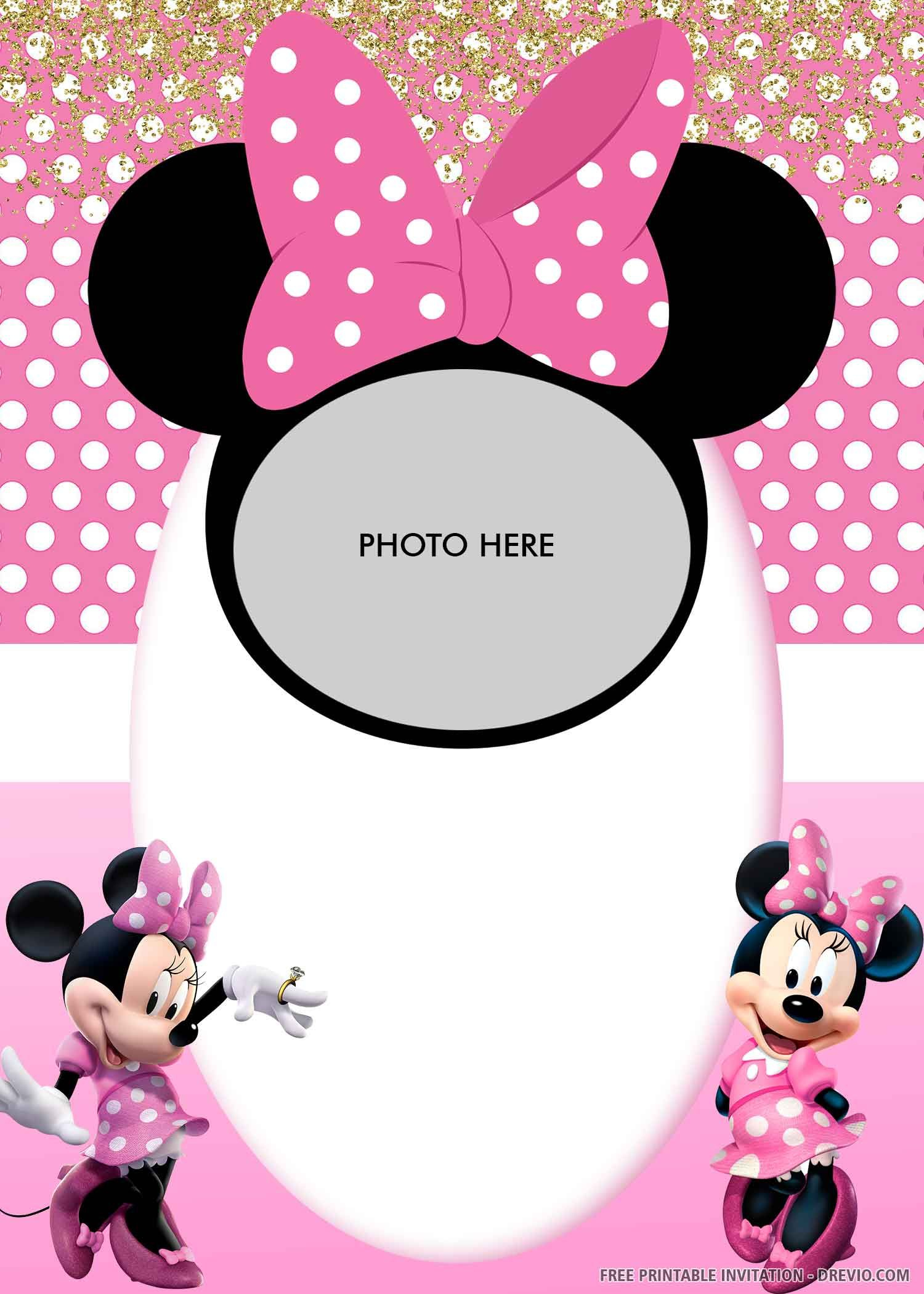 Free Printable) – Minnie Mouse&amp;#039;S Pink Bandana Birthday Invitation with Free Printable Minnie Mouse Party Invitations