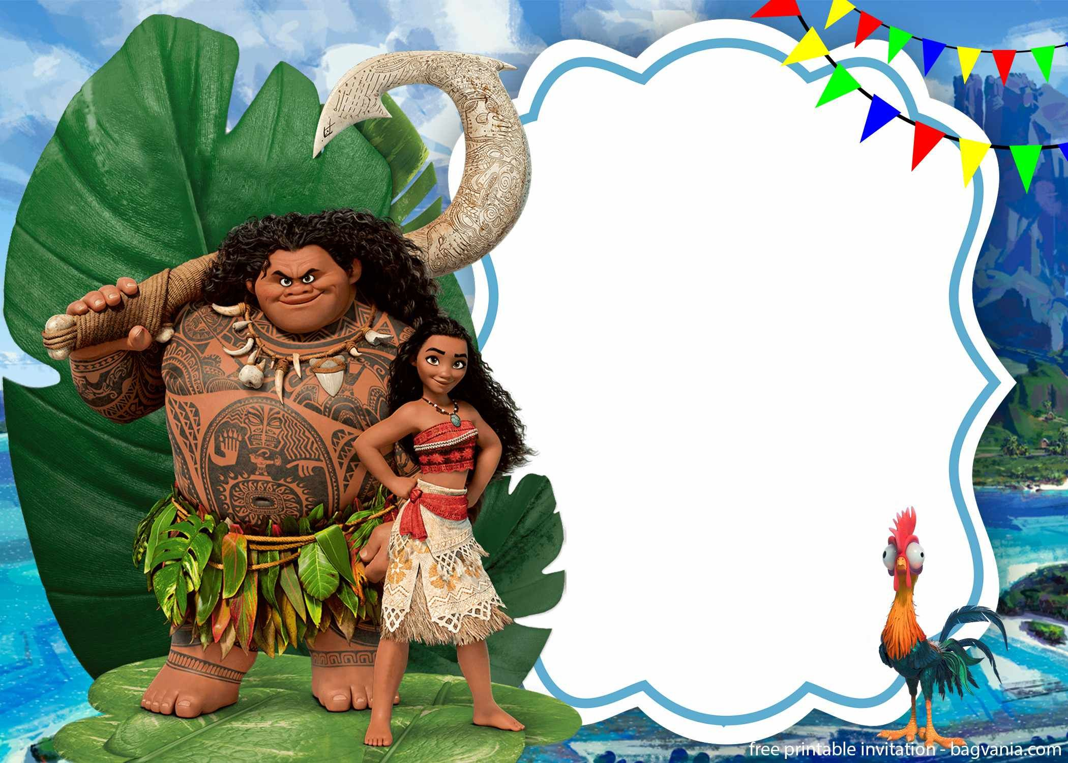 Free Printable Moana Birthday Invitation Template | Moana Birthday for Free Printable Moana Invitations