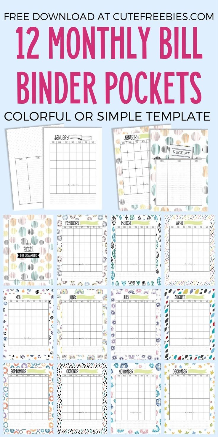 Free Printable Monthly Bill Organizer - Cute Freebies For You throughout Bill Binder Free Printables