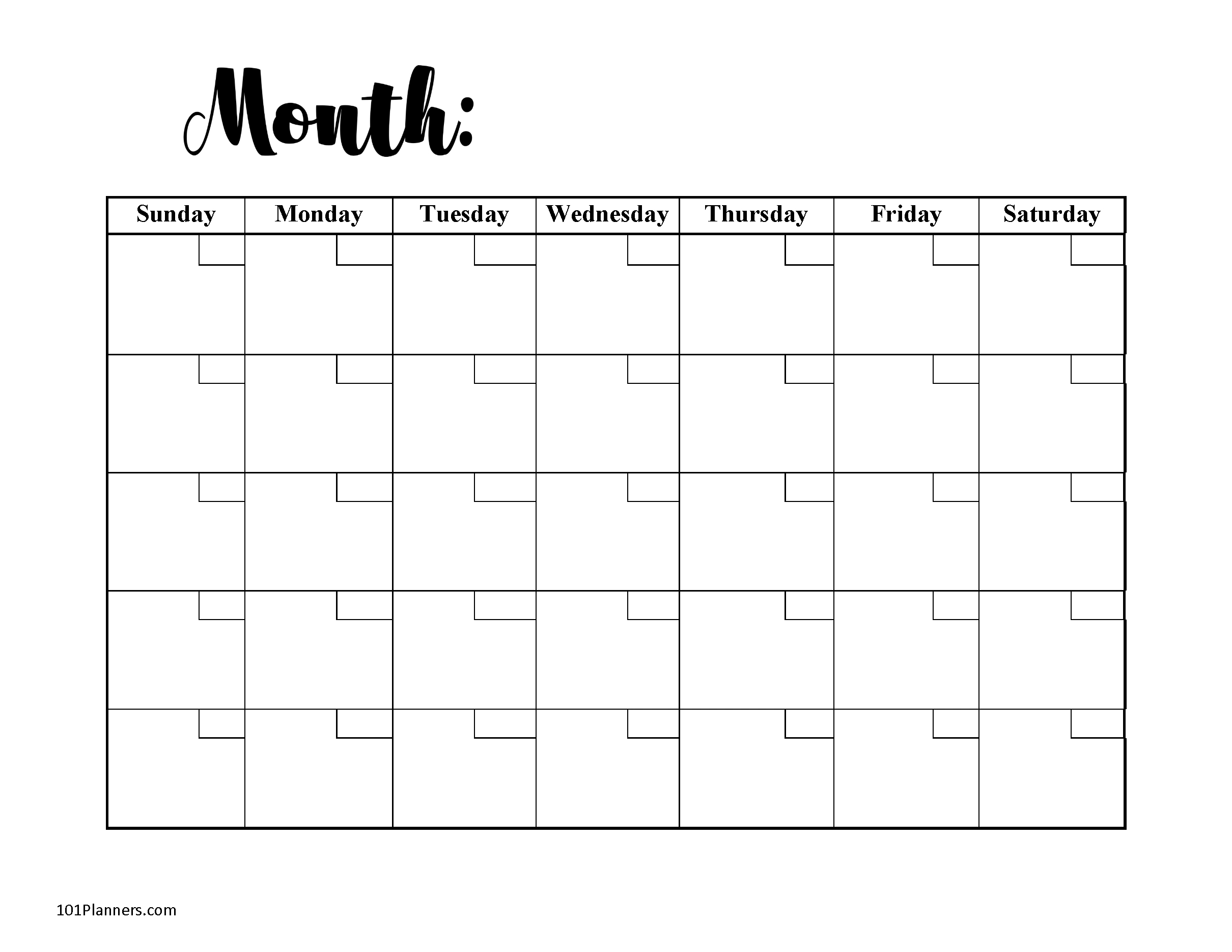 Free Printable Monthly Calendar | Word, Pdf, Excel Or Designer for Free Printable Monthly Planner