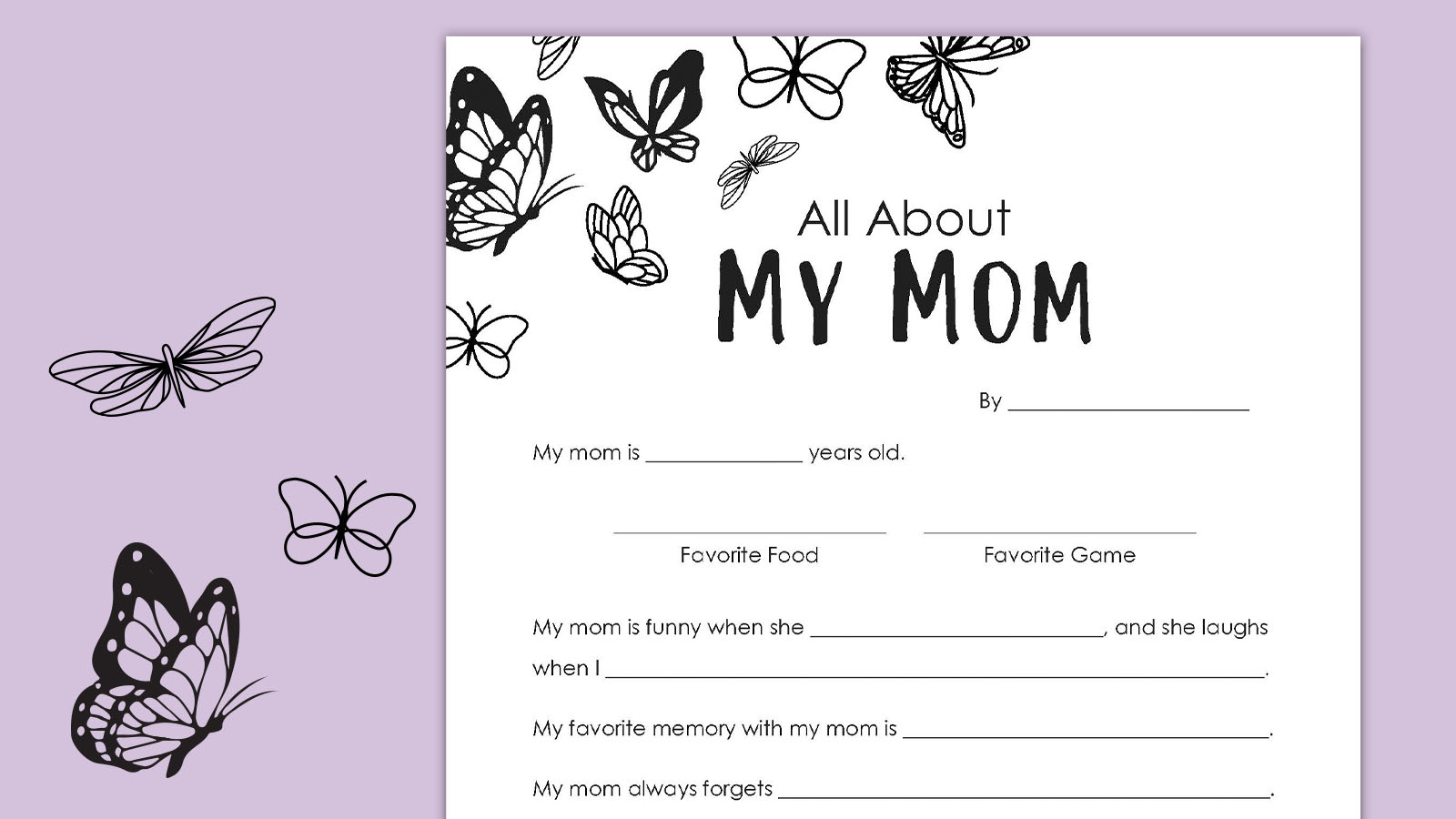 Free Printable Mother'S Day Questionnaire in Free Printable Mother'S Day Questionnaire