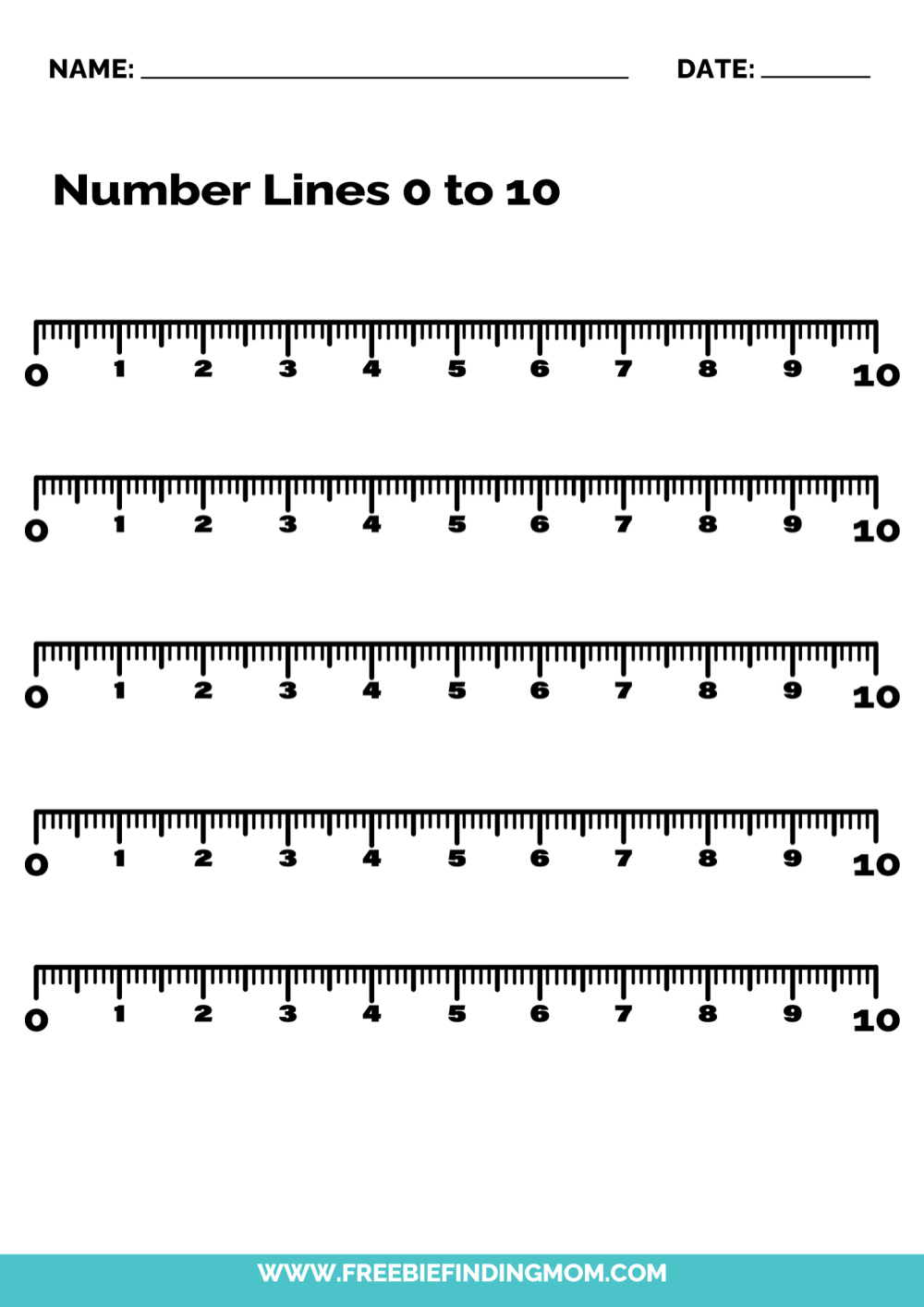 Free Printable Number Line To 10 Worksheet - Freebie Finding Mom inside Free Printable Number Line Worksheets