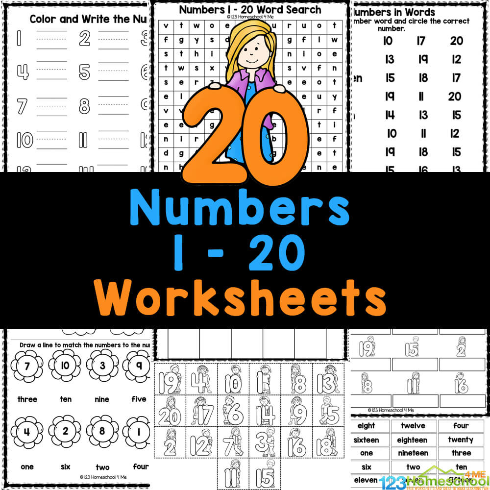 Free Printable Numbers 1 To 20 Worksheets for Free Printable Counting Worksheets 1-20