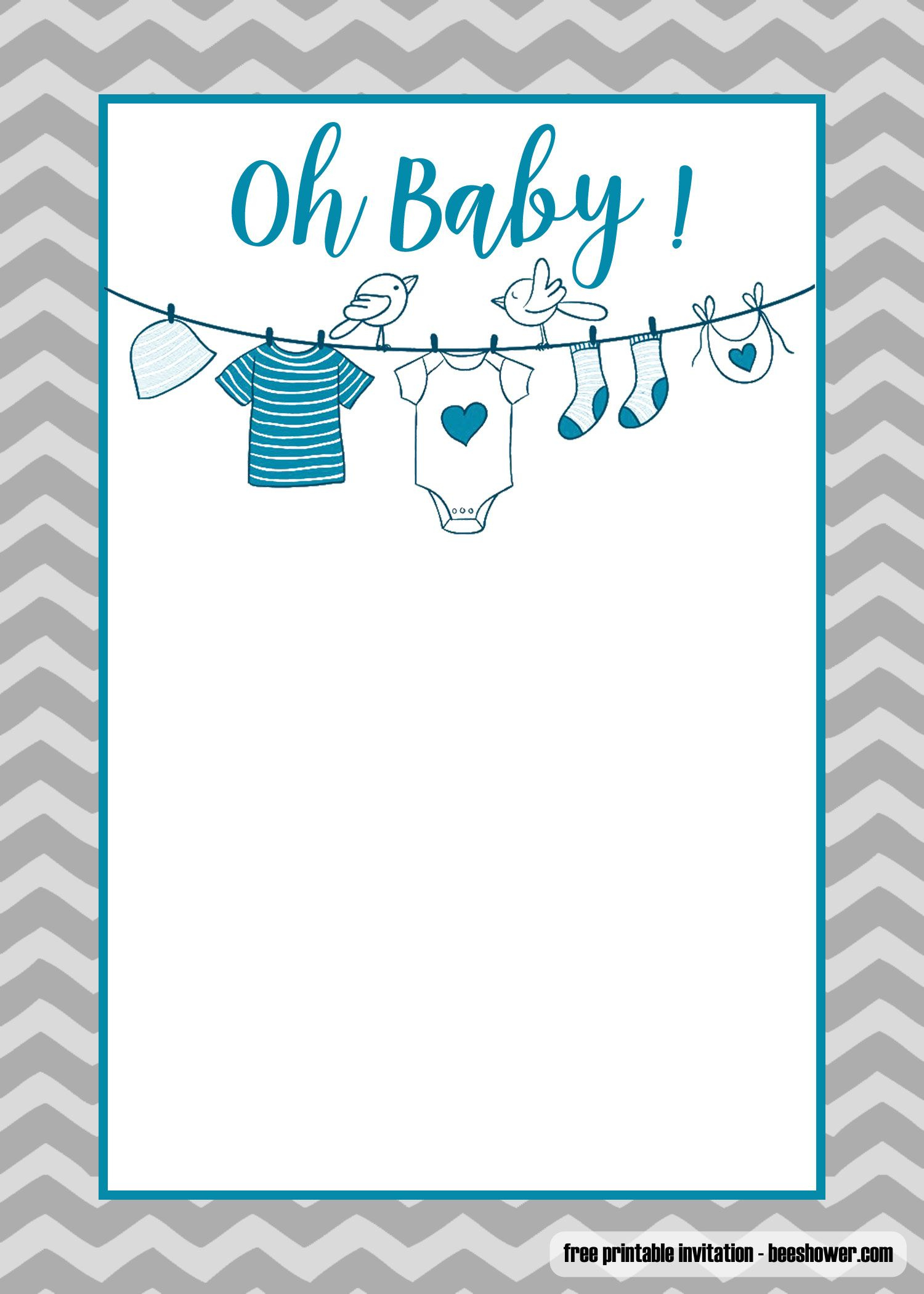 Free Printable Onesie Baby Shower Invitations Templates | Free inside Baby Shower Invitations Free Printable For A Boy