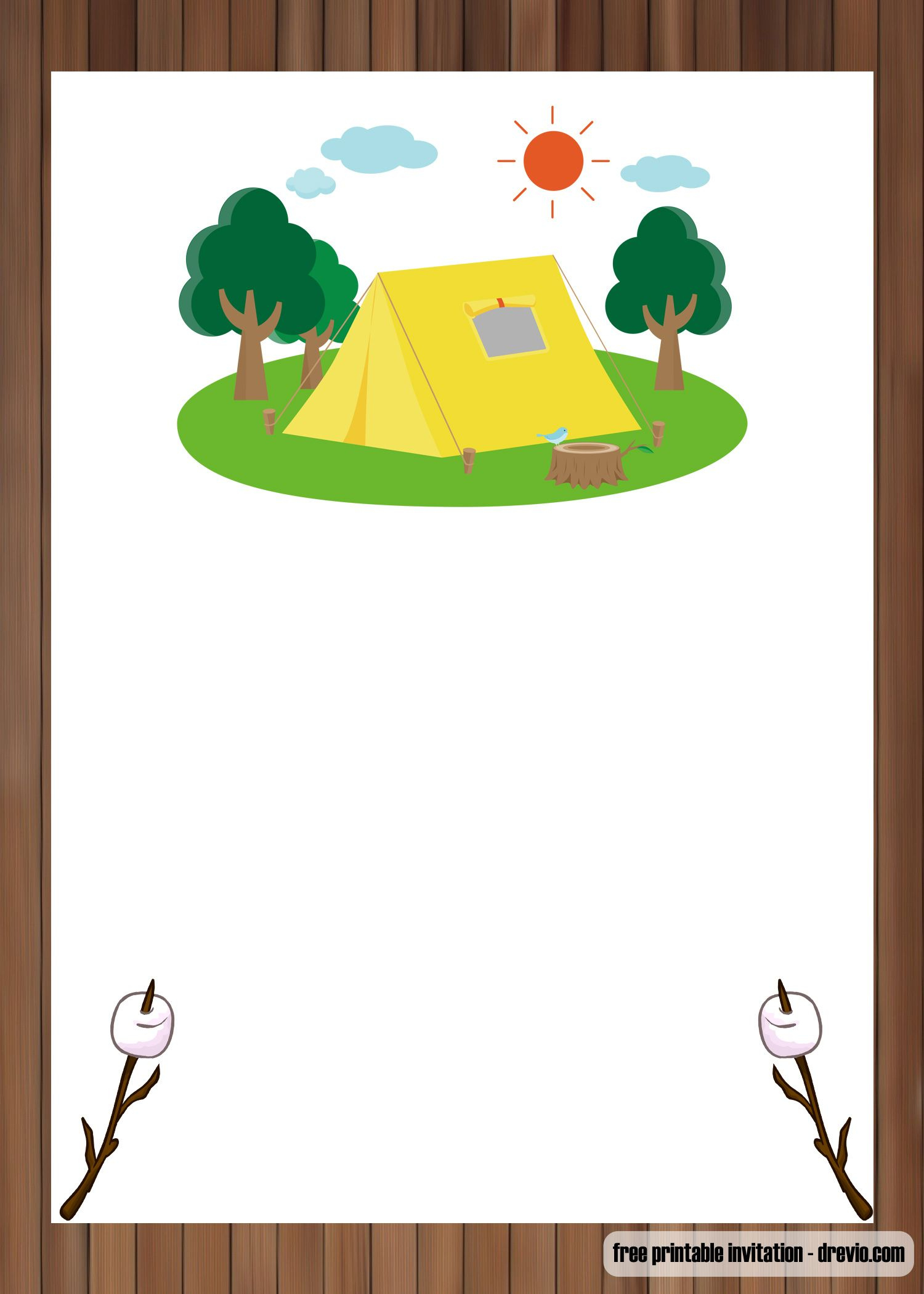 Free Printable Outdoor Camping Birthday Invitation Templates inside Free Printable Camping Themed Birthday Invitations