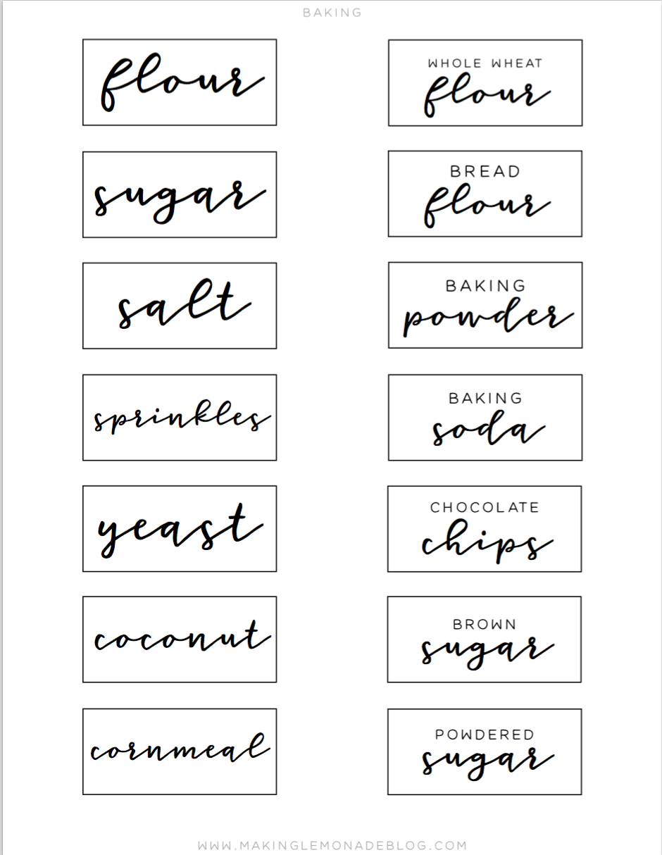 Free Printable Pantry Labels To Organize Your Kitchen - Making with regard to Free Printable From the Kitchen of Labels