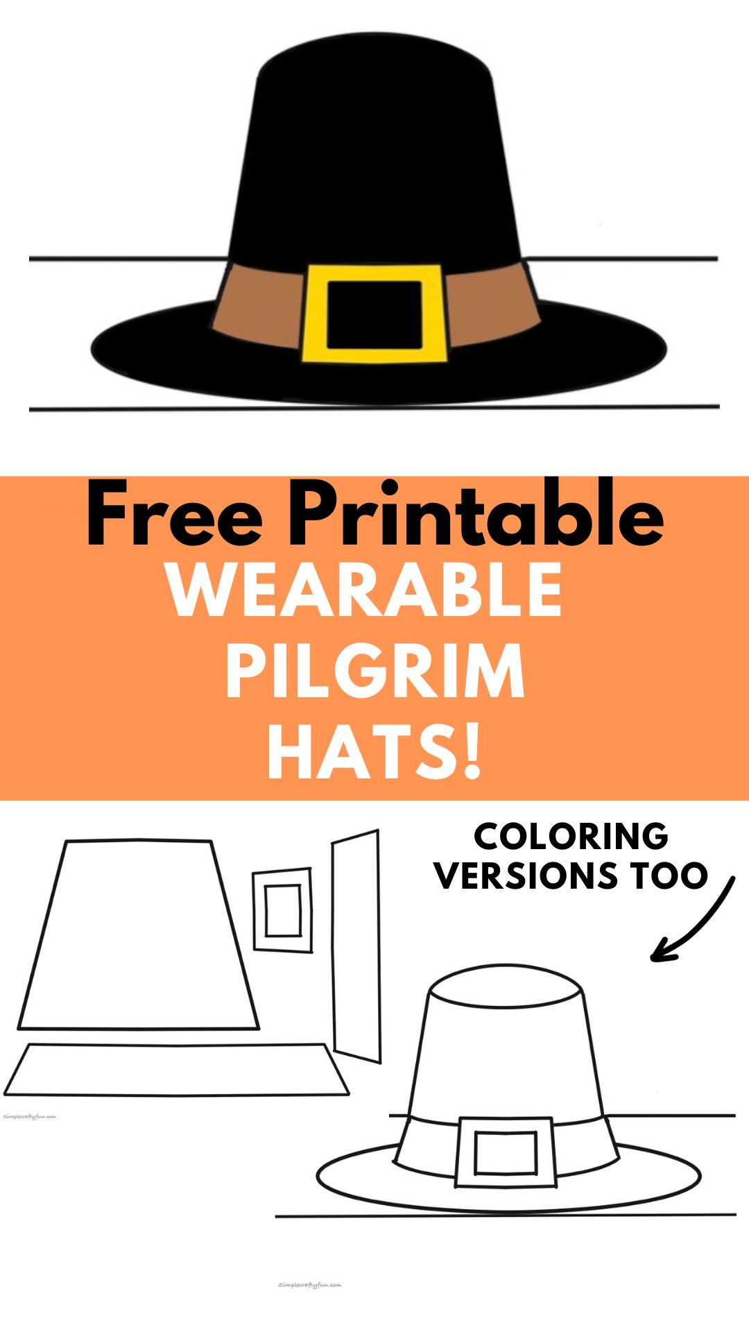 Free Printable Pilgrim Hat For Kids - pertaining to Free Printable Pilgrim Hat Pattern